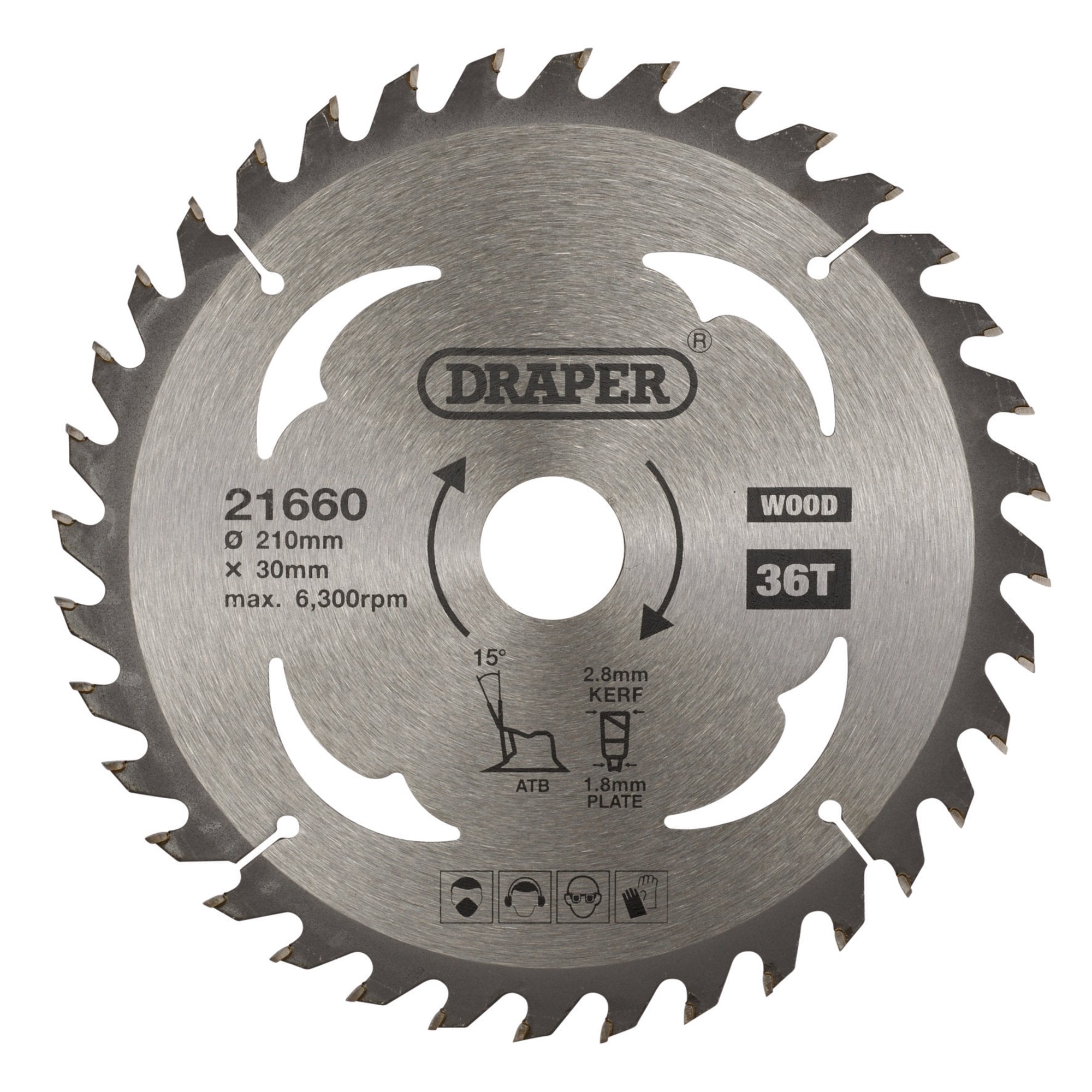TCT-Circular-Saw-Blade-for-Wood,-210-x-30mm,-36T