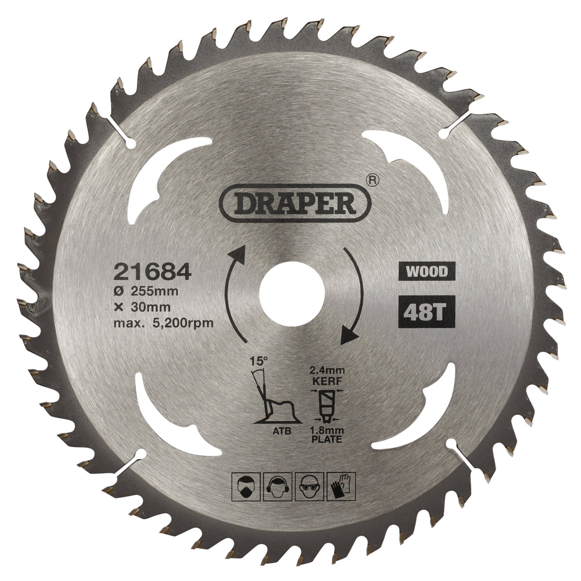 TCT-Circular-Saw-Blade-for-Wood,-255-x-30mm,-48T