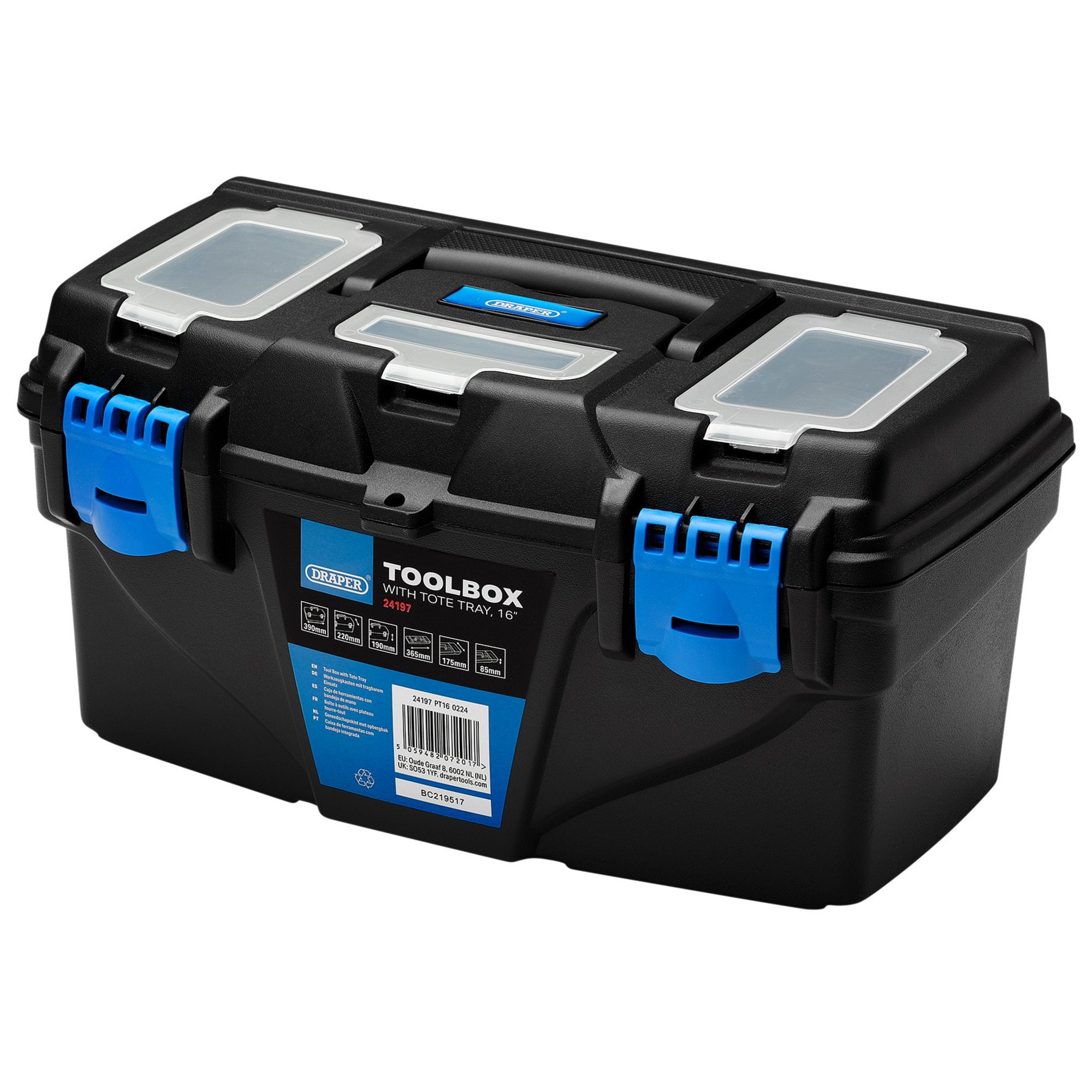 Plastic-Toolbox-with-Tote-Tray,-16"