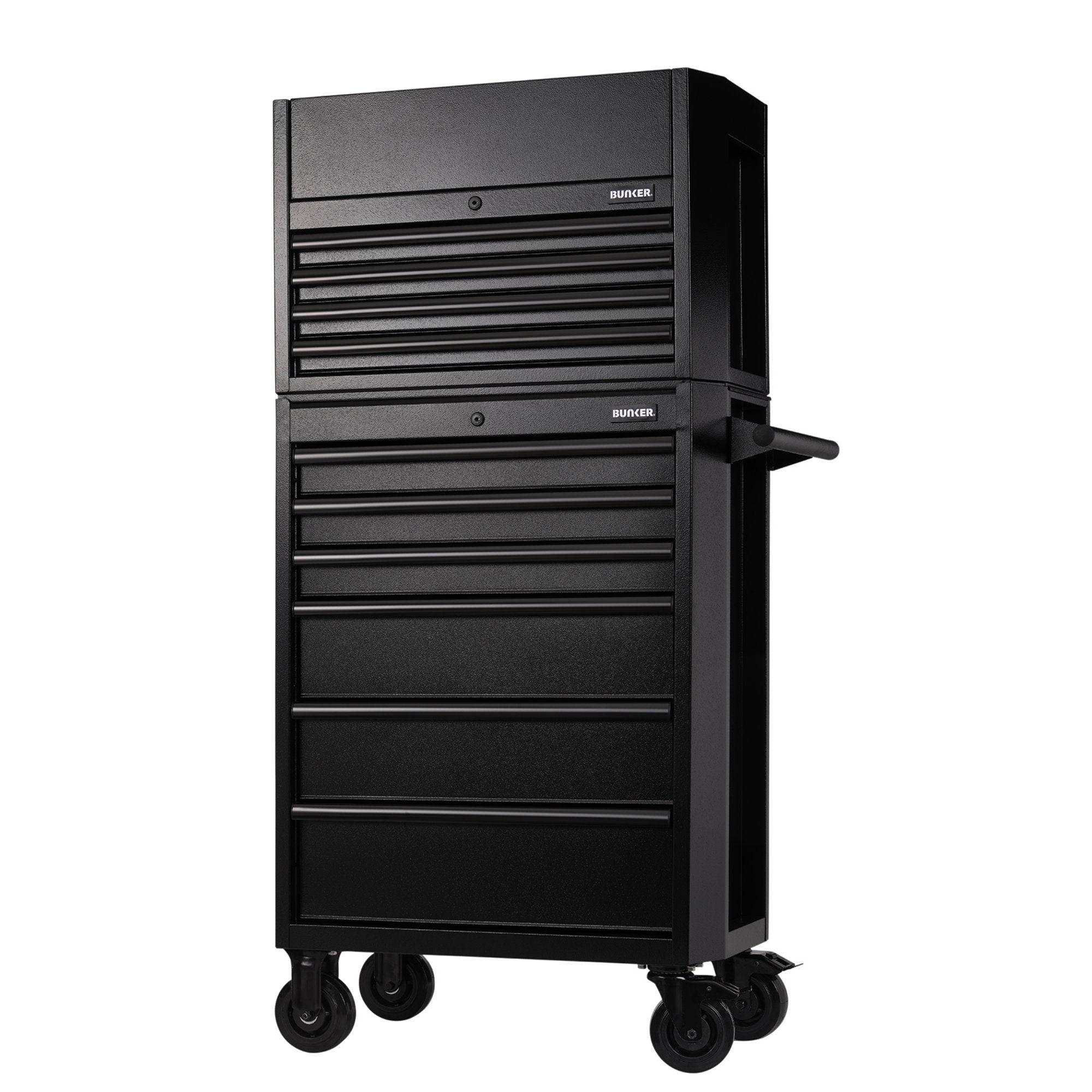 BUNKER®-10-Drawer-Combined-Roller-Cabinet-and-Tool-Chest,-26",-Black
