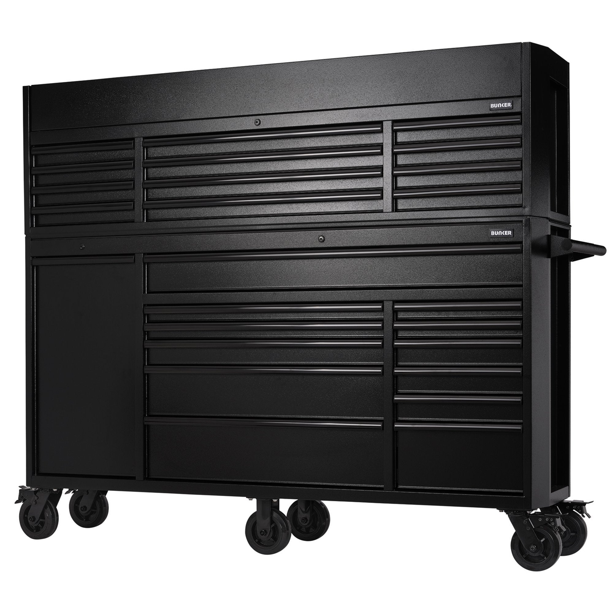 BUNKER®-25-Drawer-Combined-Roller-Cabinet-and-Tool-Chest,-72",-Black