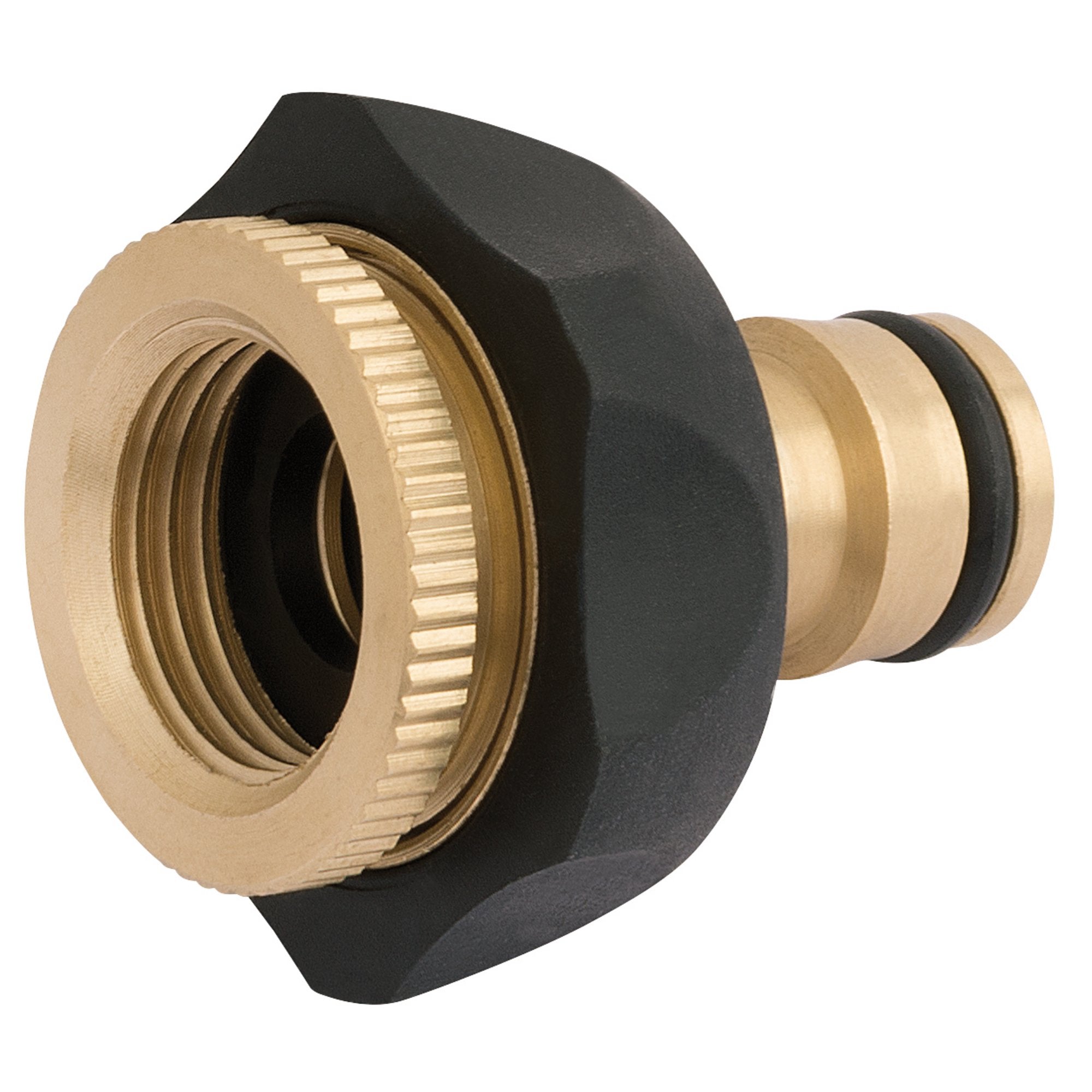 Brass-and-Rubber-Tap-Connector,-1/2---3/4"