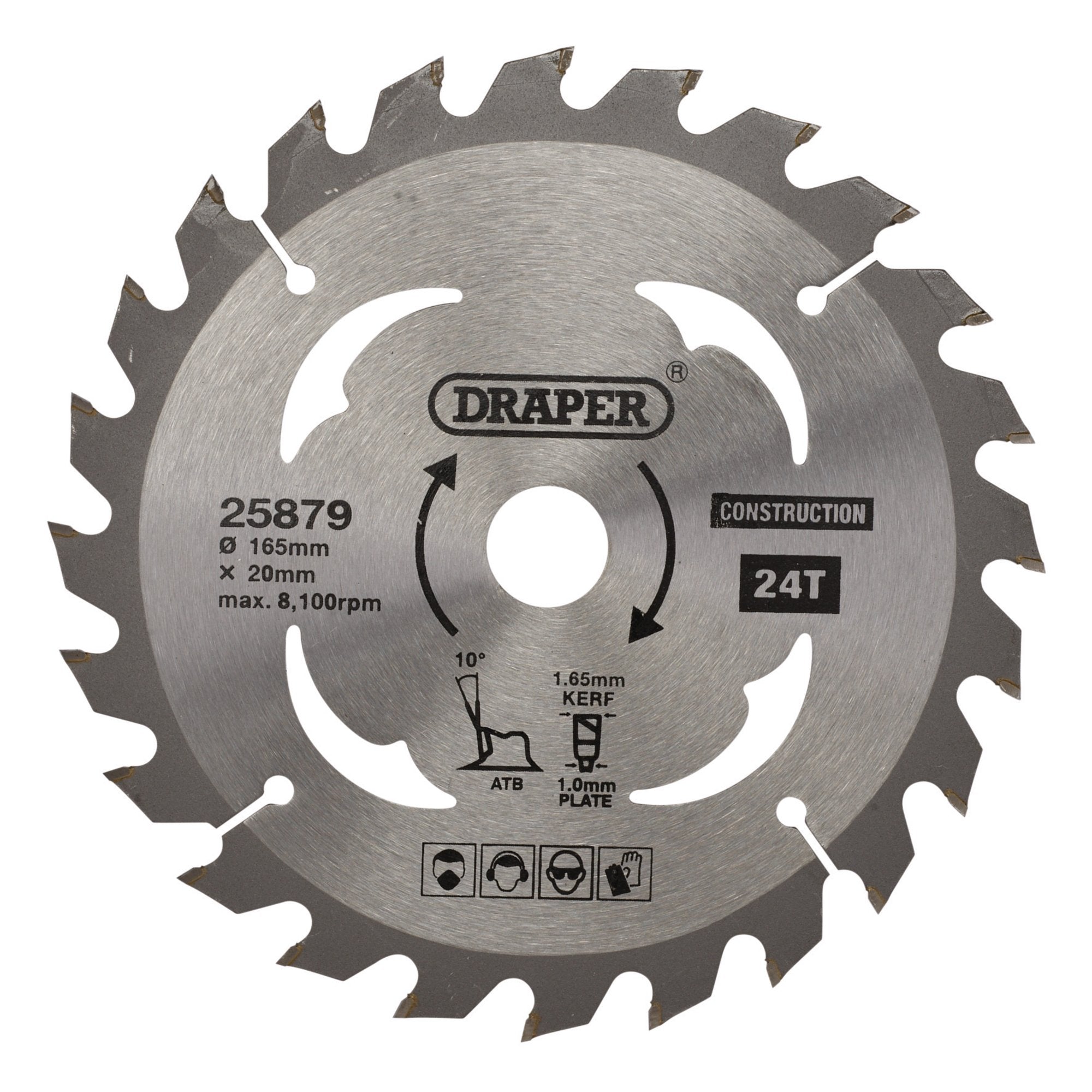 TCT-Cordless-Construction-Circular-Saw-Blade-for-Wood-&-Composites,-165-x-20mm,-24T