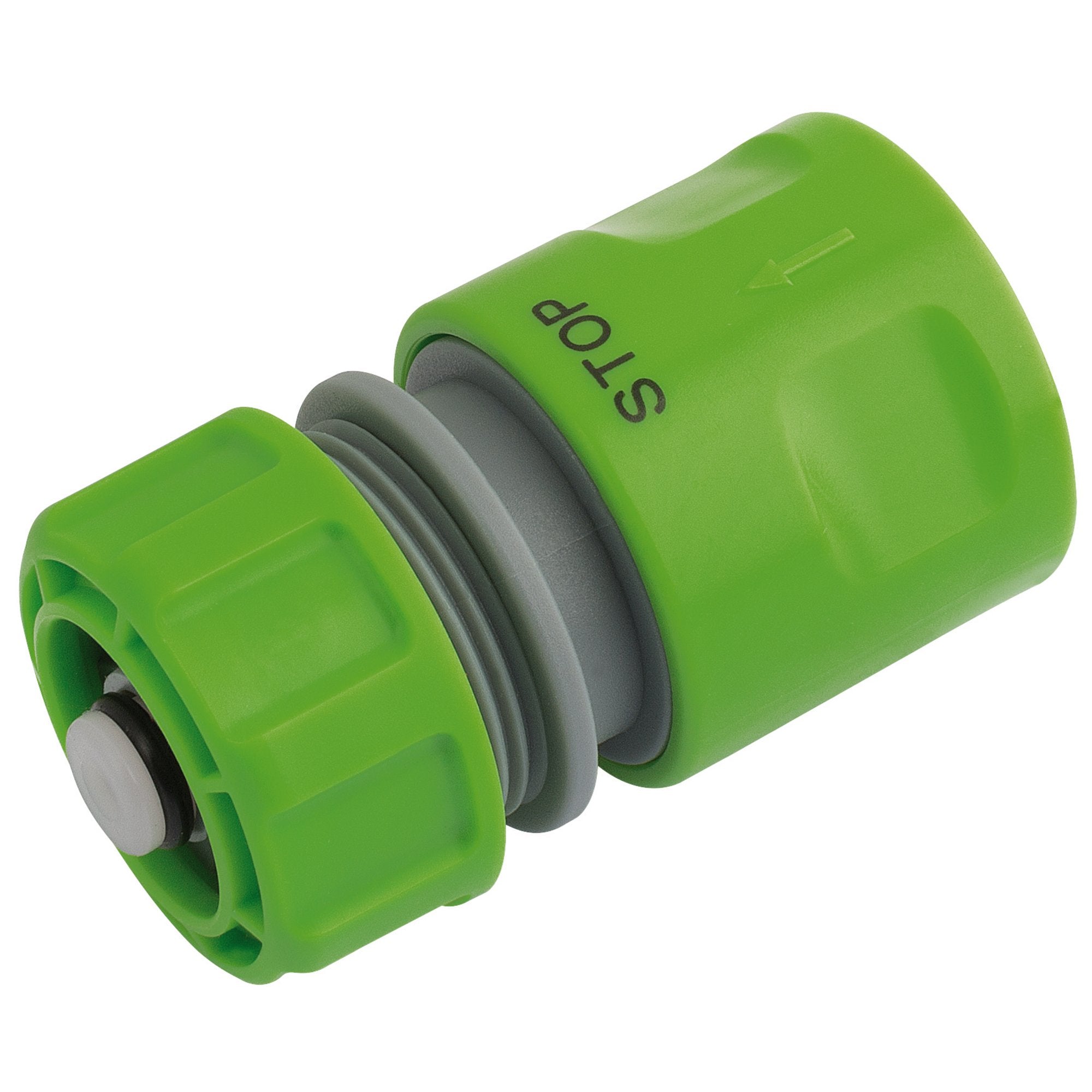 Garden-Hose-Connector-with-Water-Stop-Feature,-1/2"