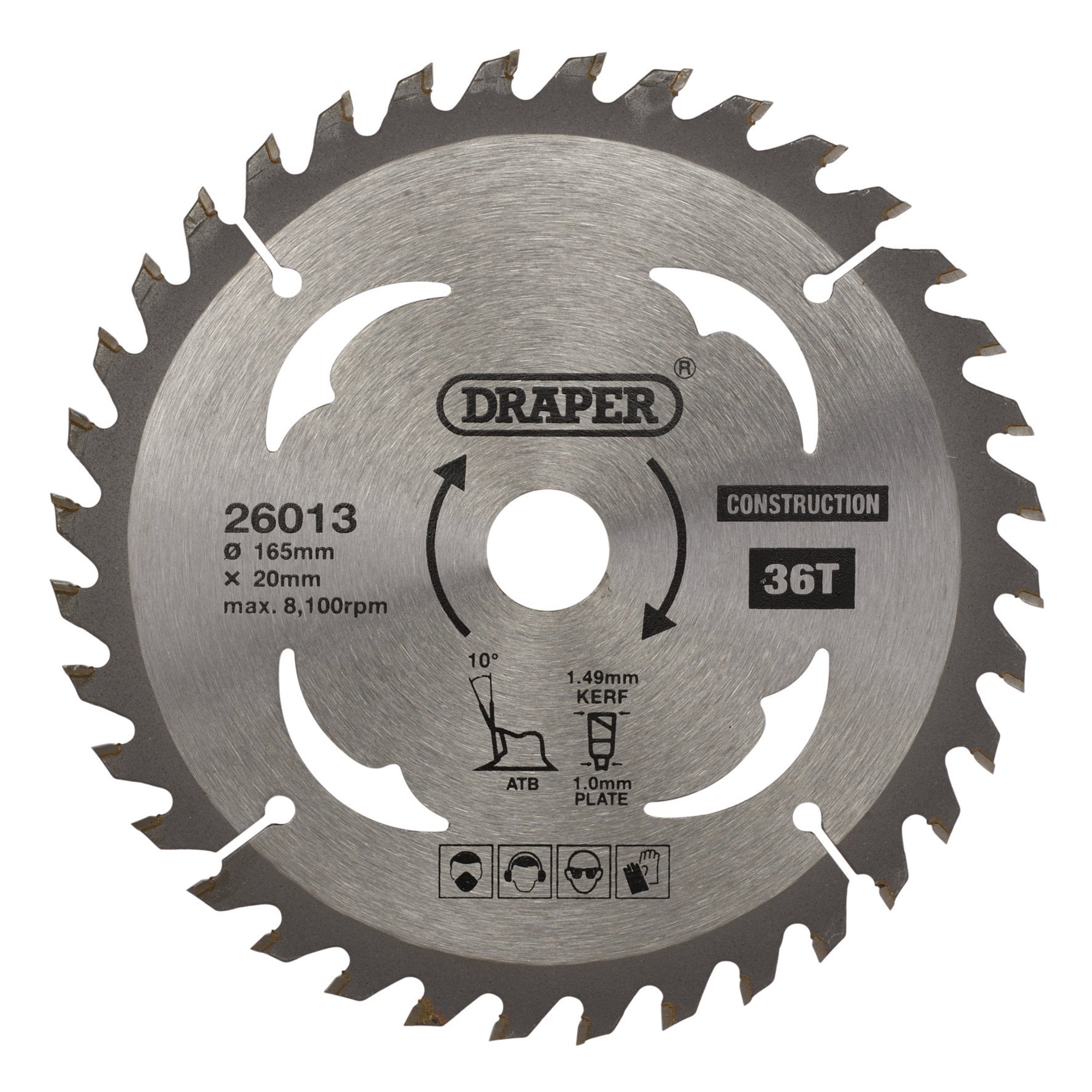 TCT-Cordless-Construction-Circular-Saw-Blade-for-Wood-&-Composites,-165-x-20mm,-36T