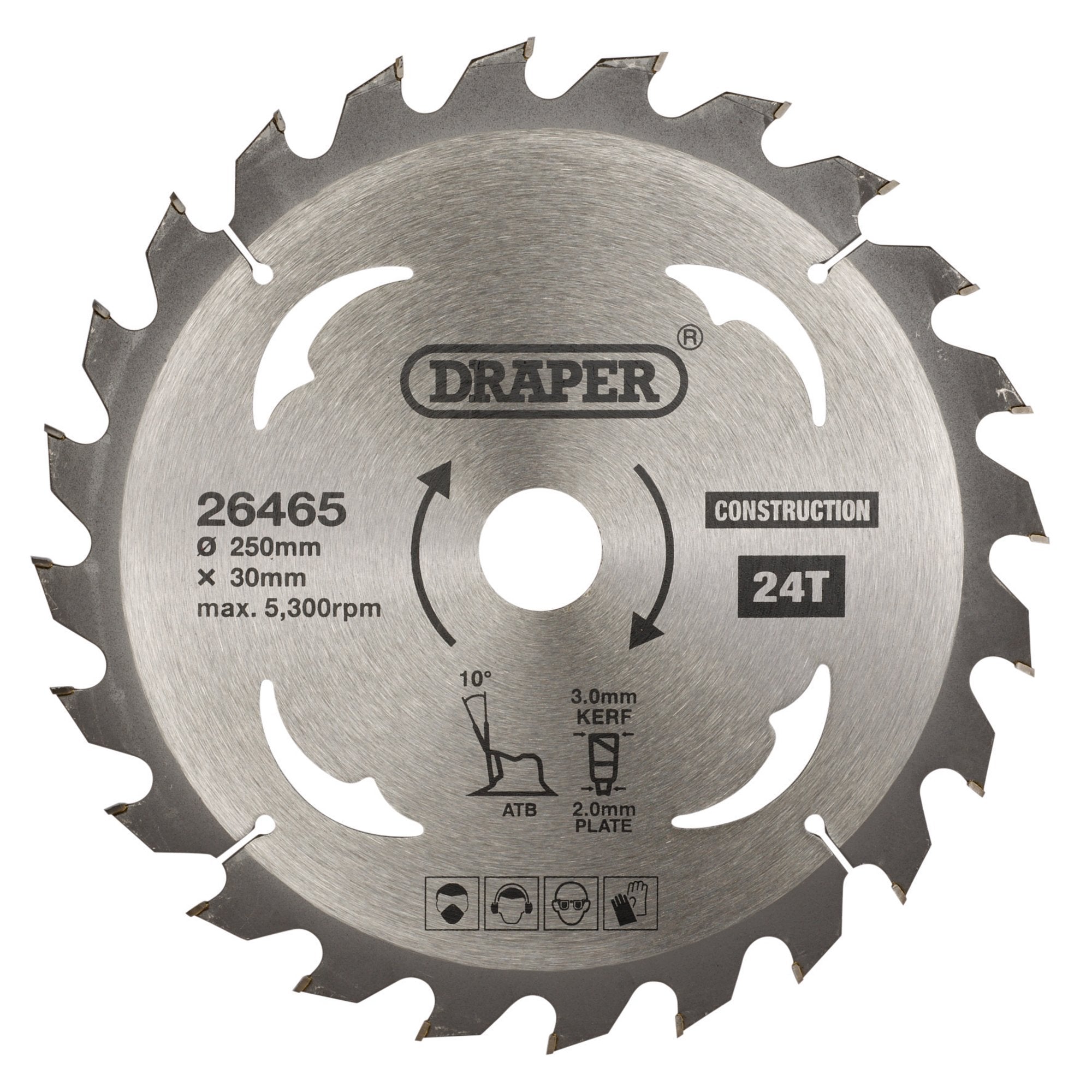 TCT-Construction-Circular-Saw-Blade,-250-x-30mm,-24T
