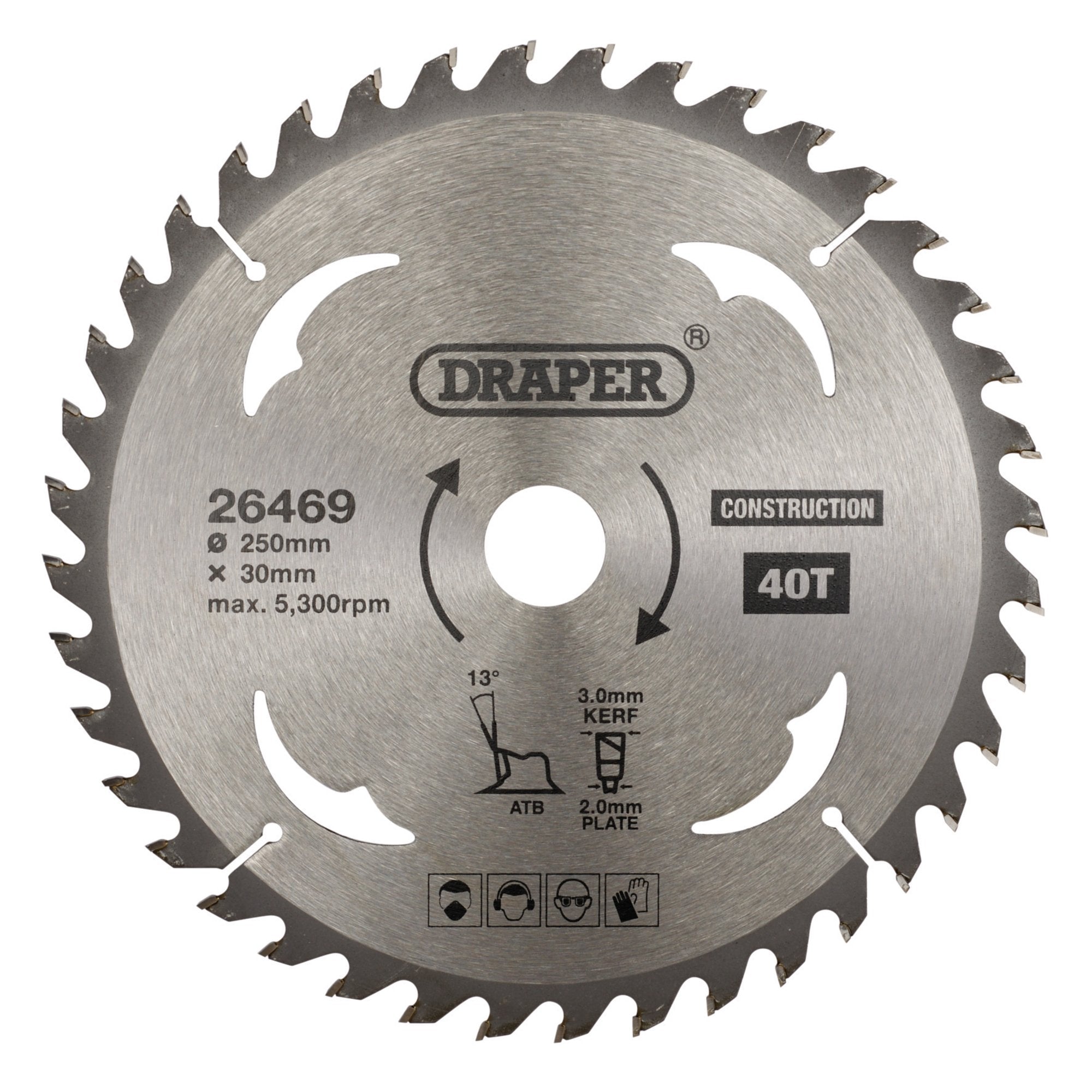 TCT-Construction-Circular-Saw-Blade,-250-x-30mm,-40T