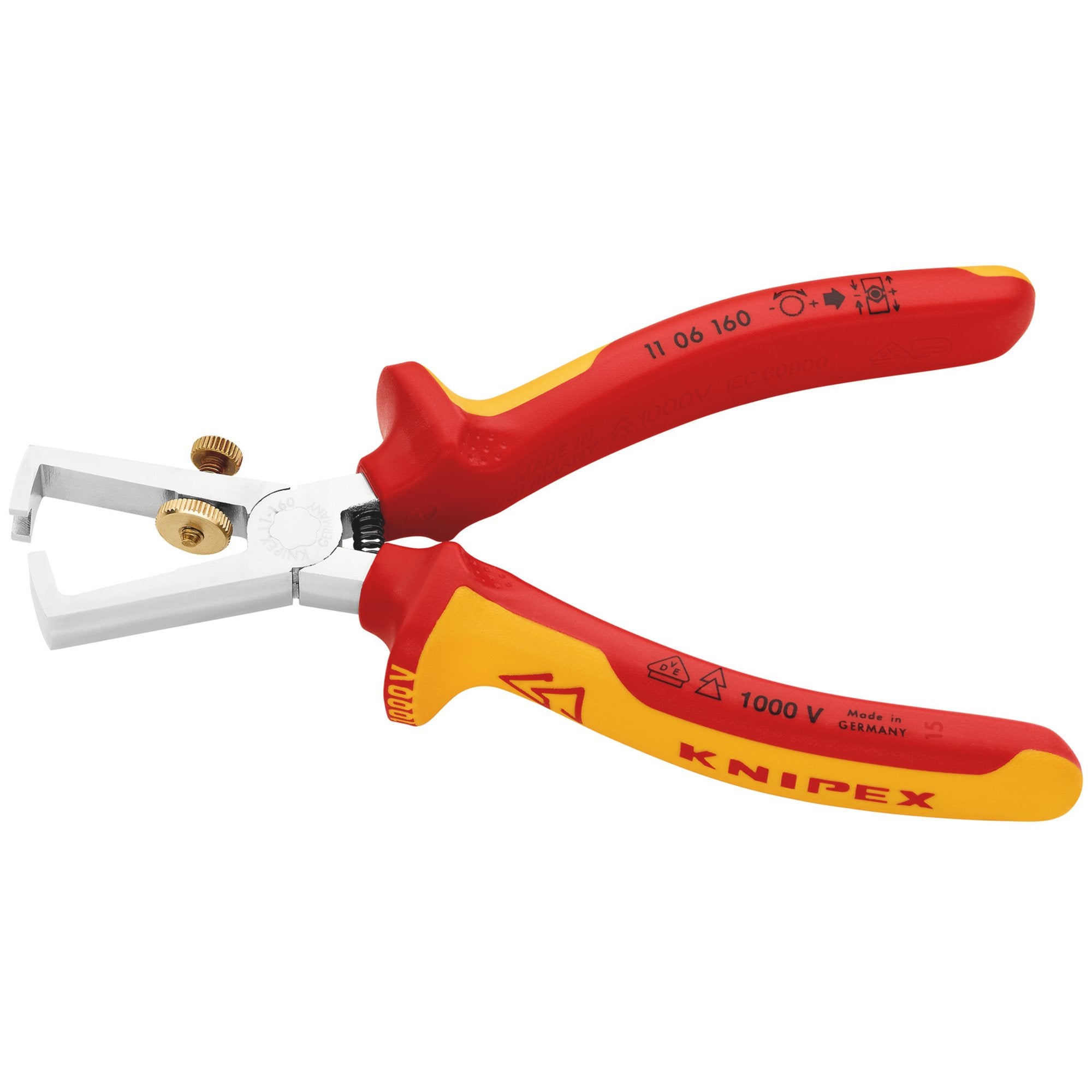 KNIPEX-11-06-160-SB-VDE-Insulation-Stripper,-160mm