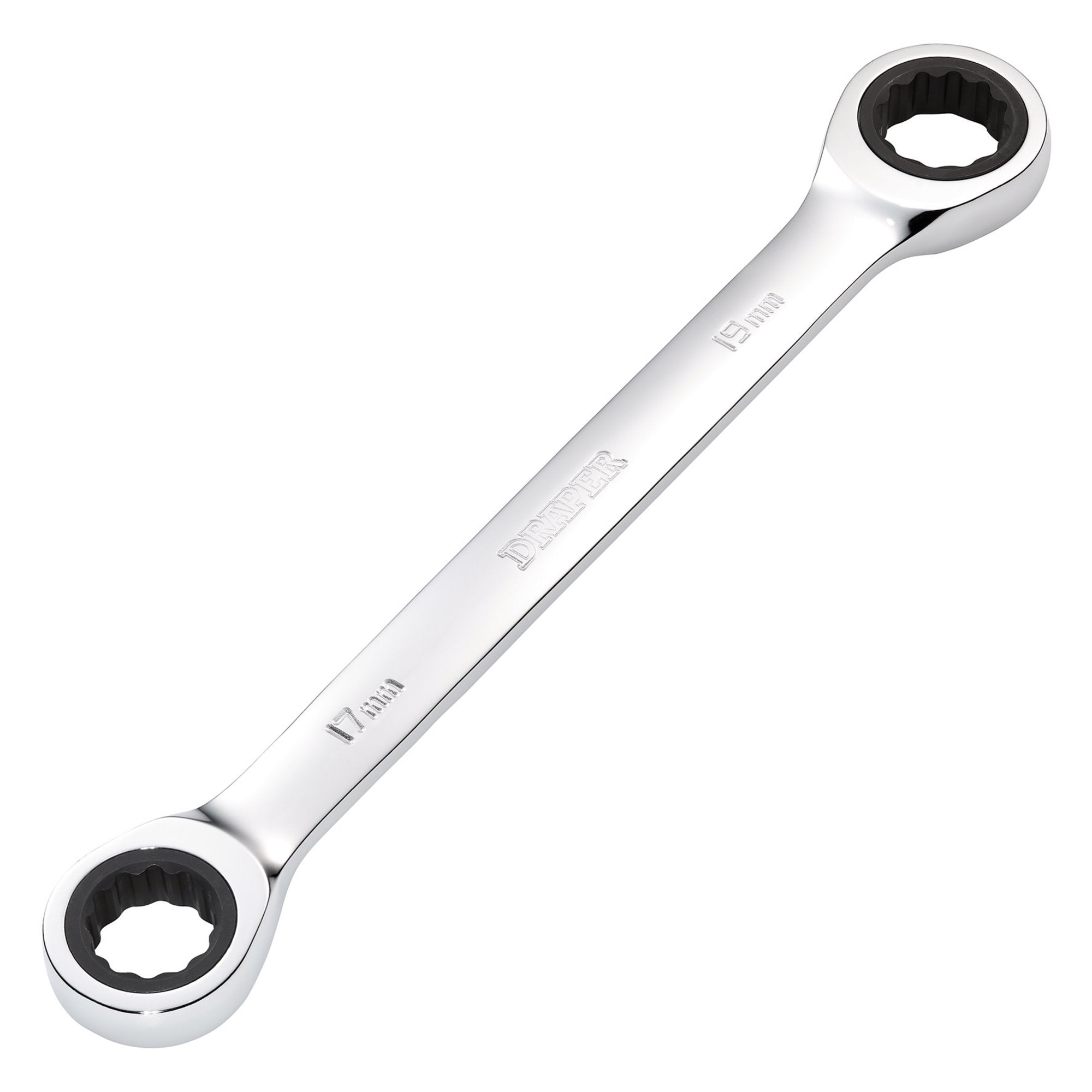 Draper-HI-TORQ®-Metric-Double-Ratchet-Ring-Spanner,-17-x-19mm