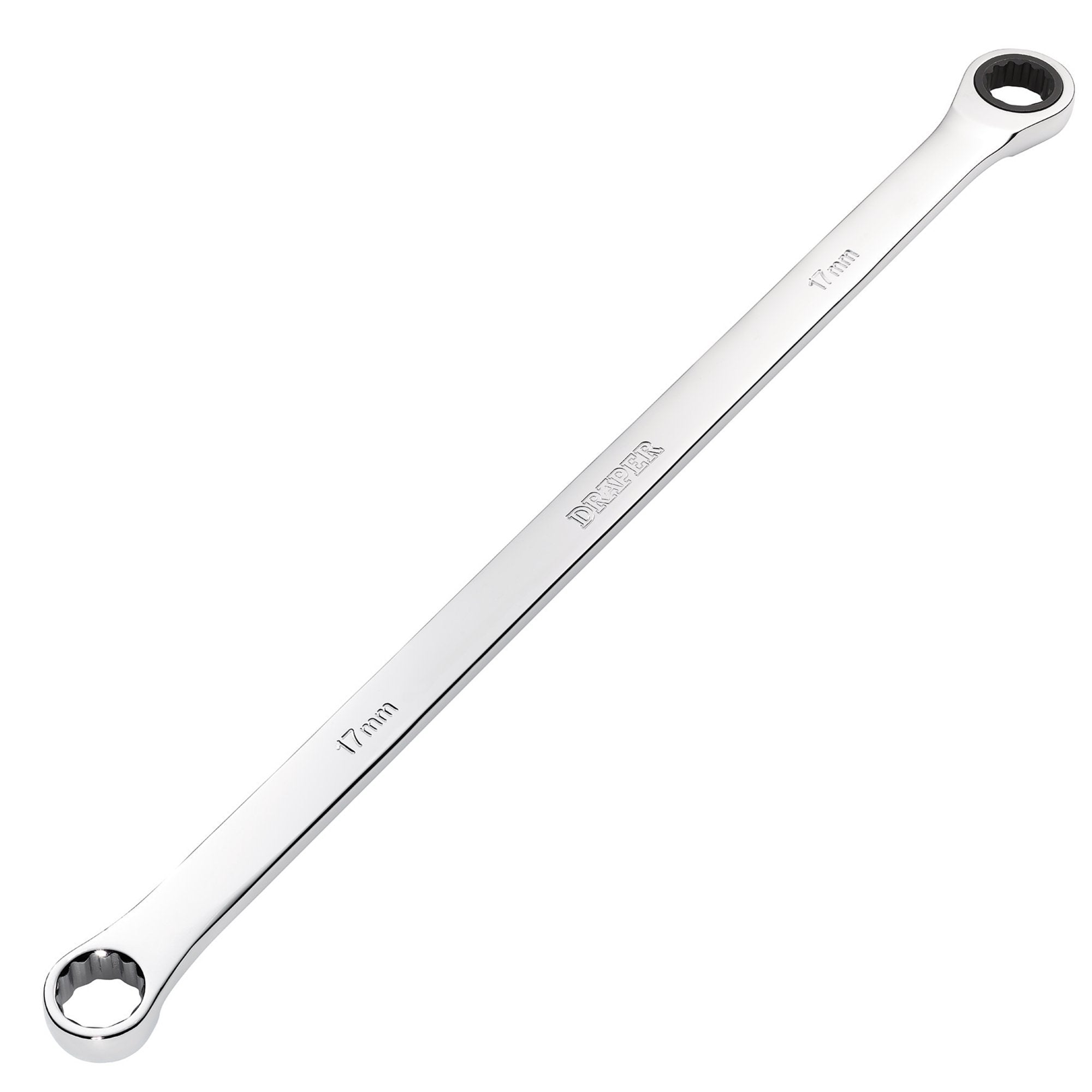 Draper-HI-TORQ®-Metric-Extra-Long-Double-Ring-Ratchet-Spanner,-17mm