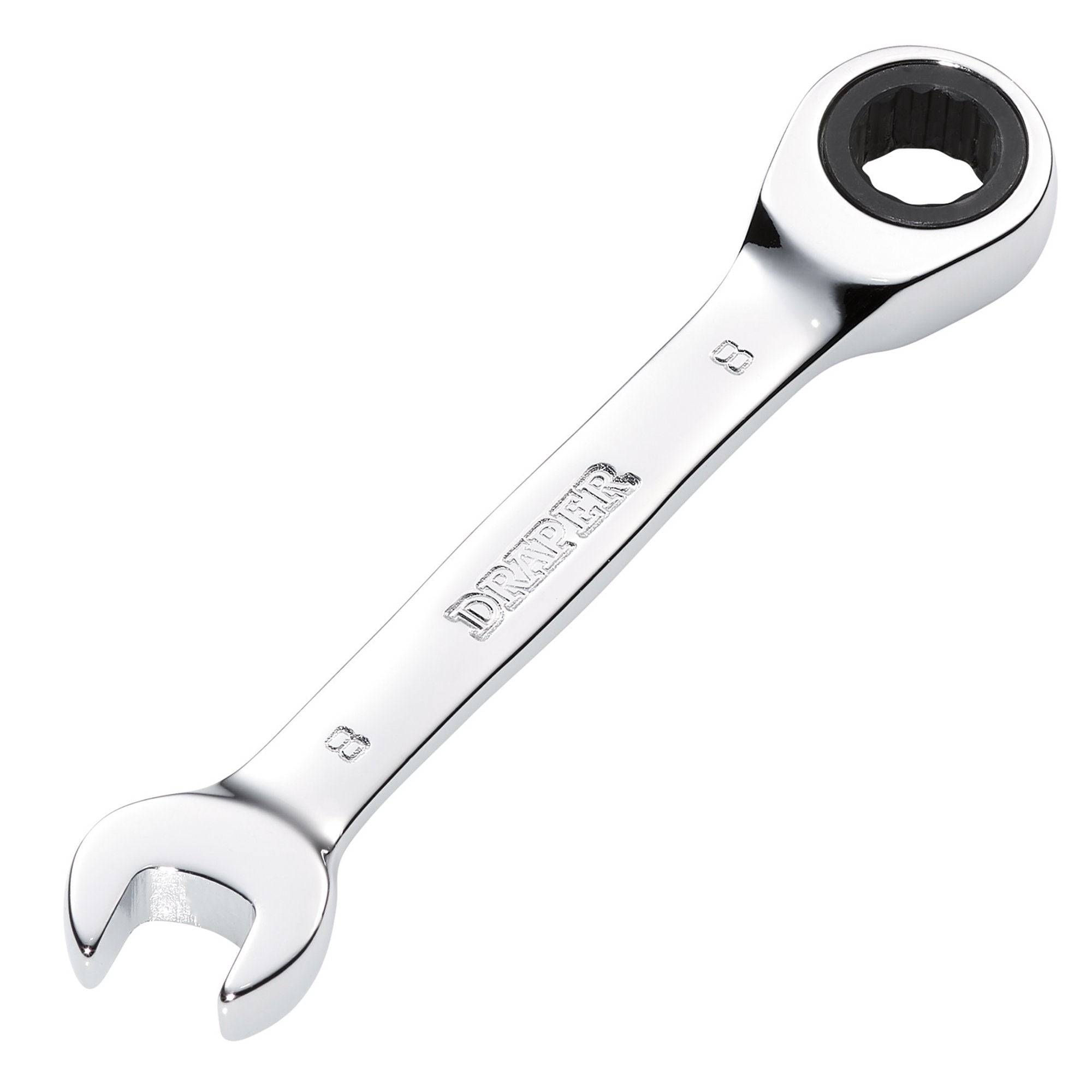 Draper-HI-TORQ®-Metric-Stubby-Ratchet-Combination-Spanner,-8mm