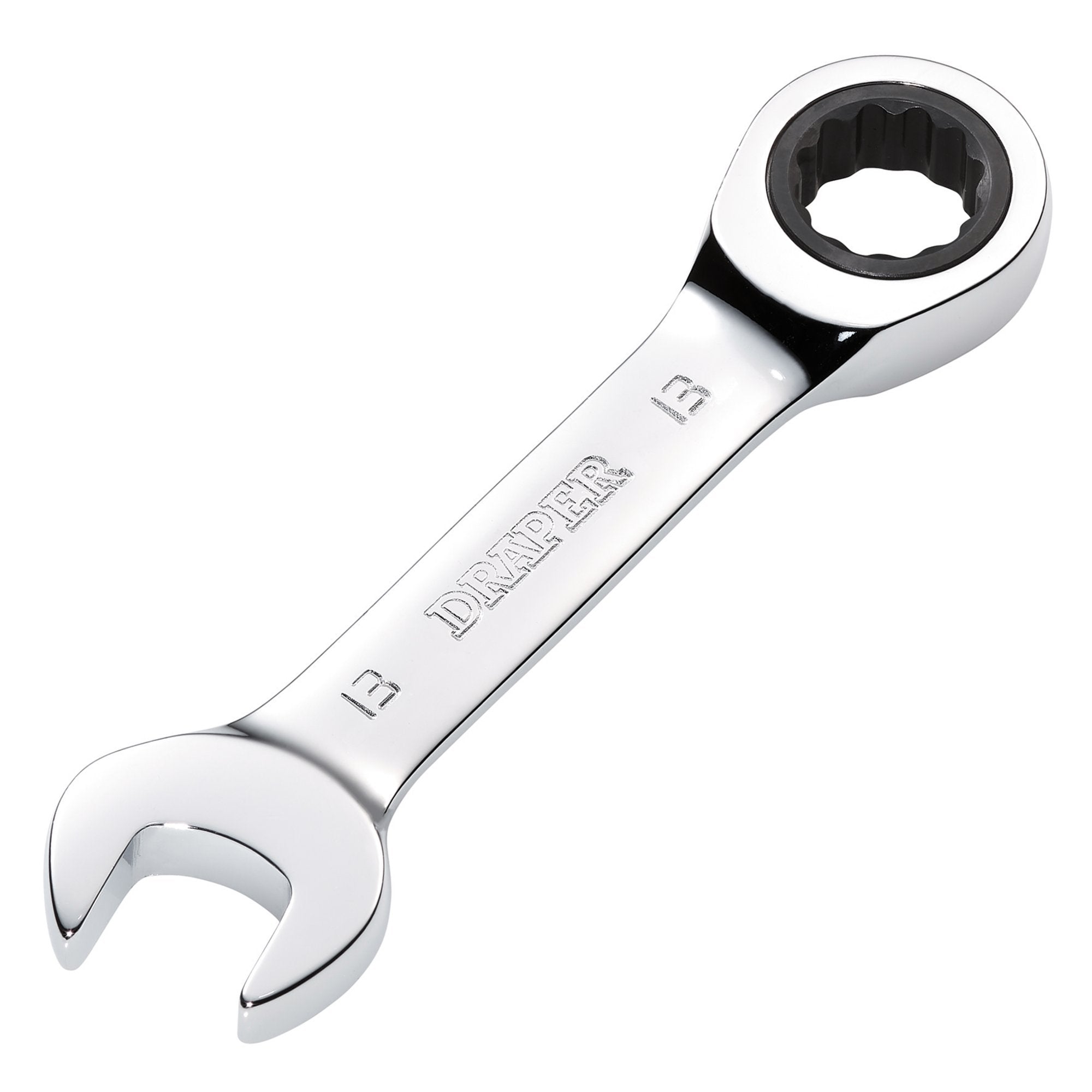 Draper-HI-TORQ®-Metric-Stubby-Ratchet-Combination-Spanner,-13mm