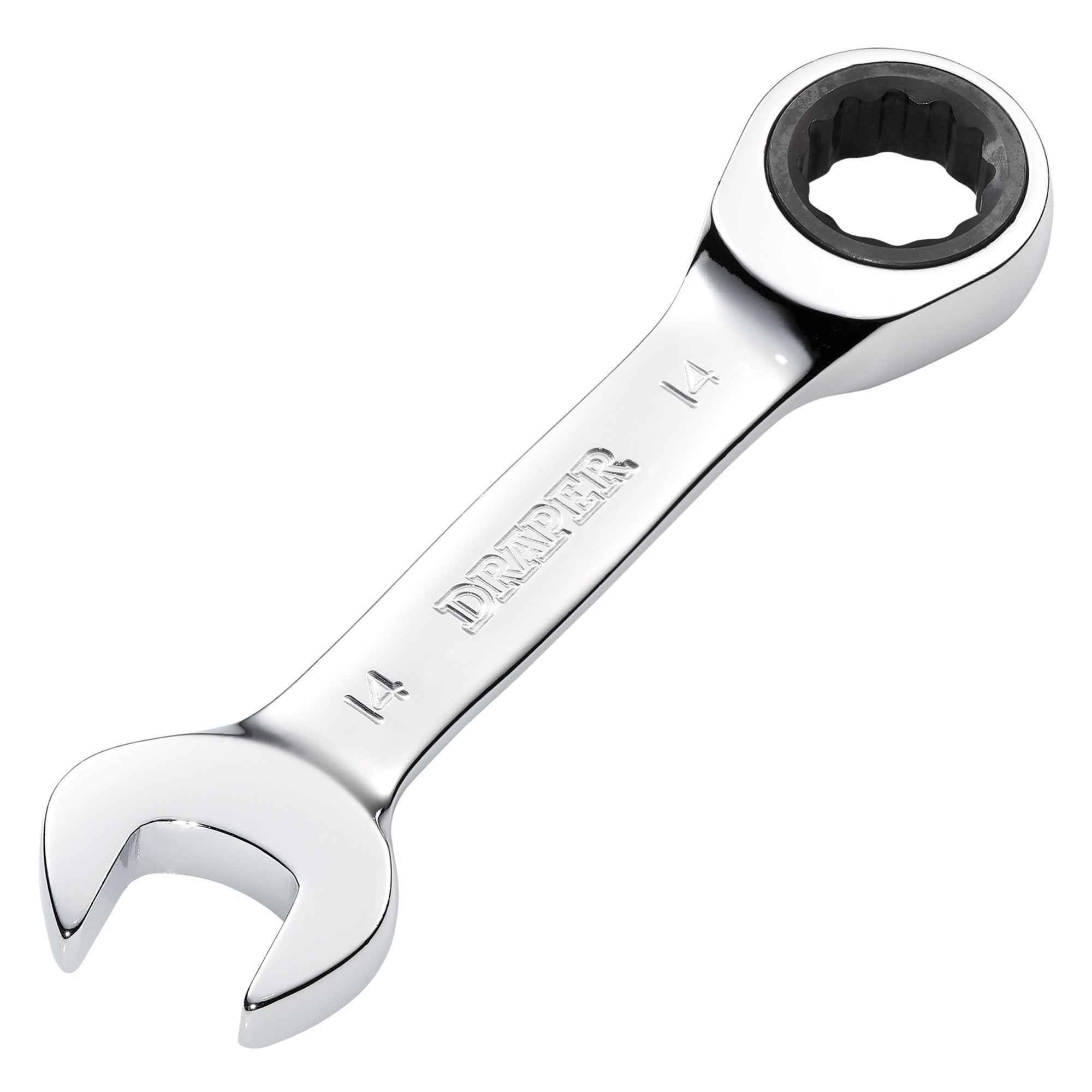Draper-HI-TORQ®-Metric-Stubby-Ratchet-Combination-Spanner,-14mm
