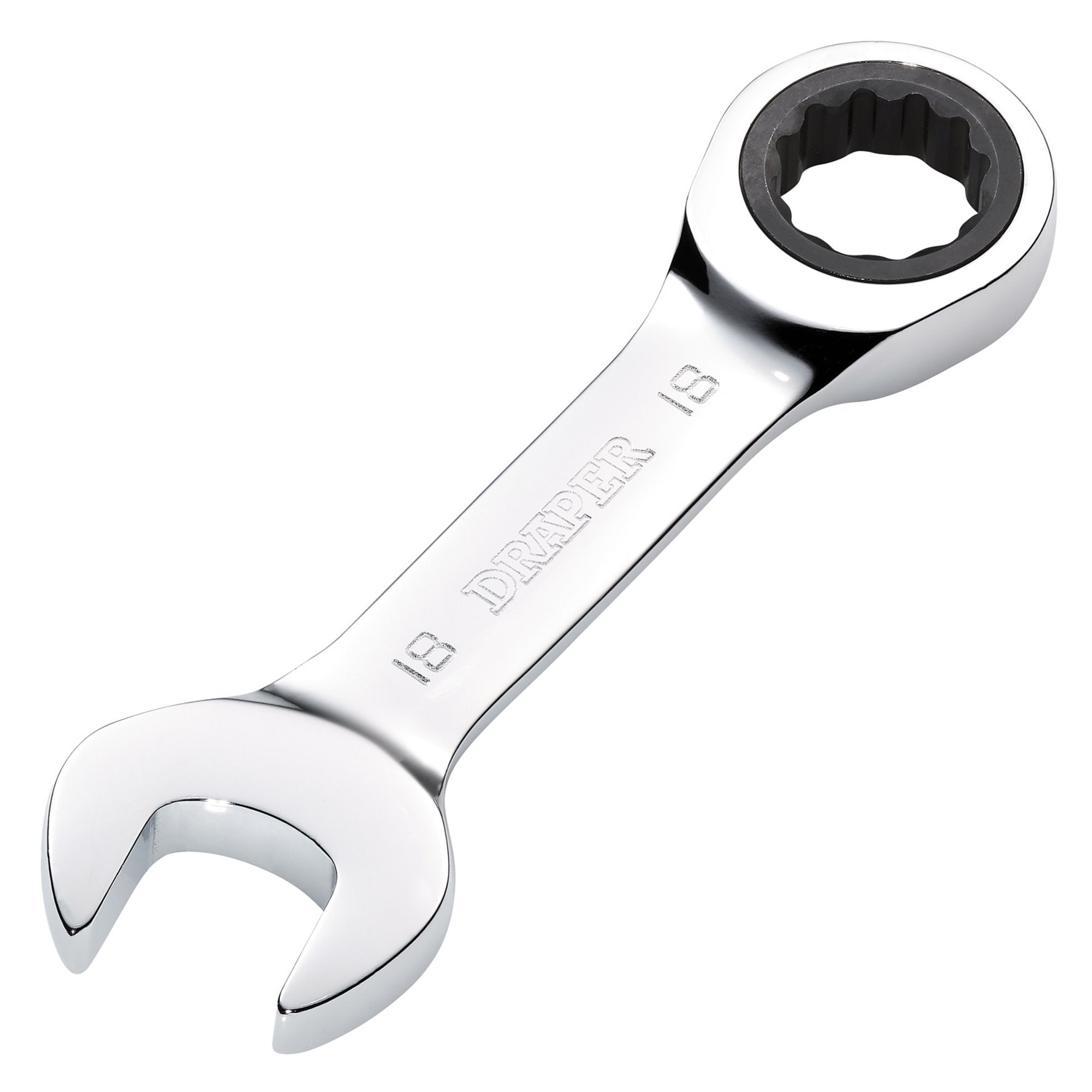 Draper-HI-TORQ®-Metric-Stubby-Ratchet-Combination-Spanner,-18mm