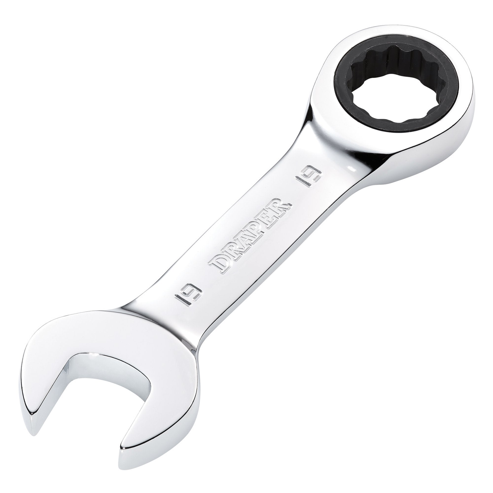 Draper-HI-TORQ®-Metric-Stubby-Ratchet-Combination-Spanner,-19mm
