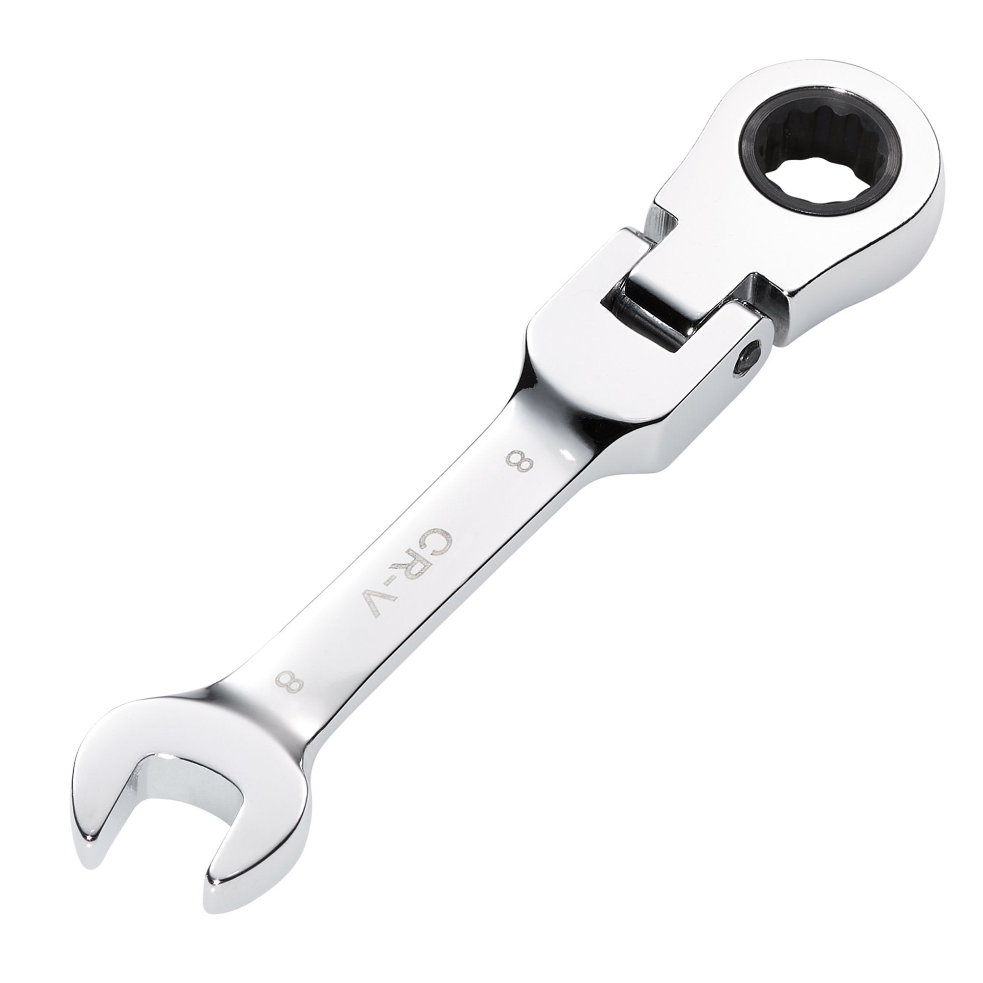 Draper-HI-TORQ®-Metric-Stubby-Flexible-Head-Ratchet-Combination-Spanner,-8mm