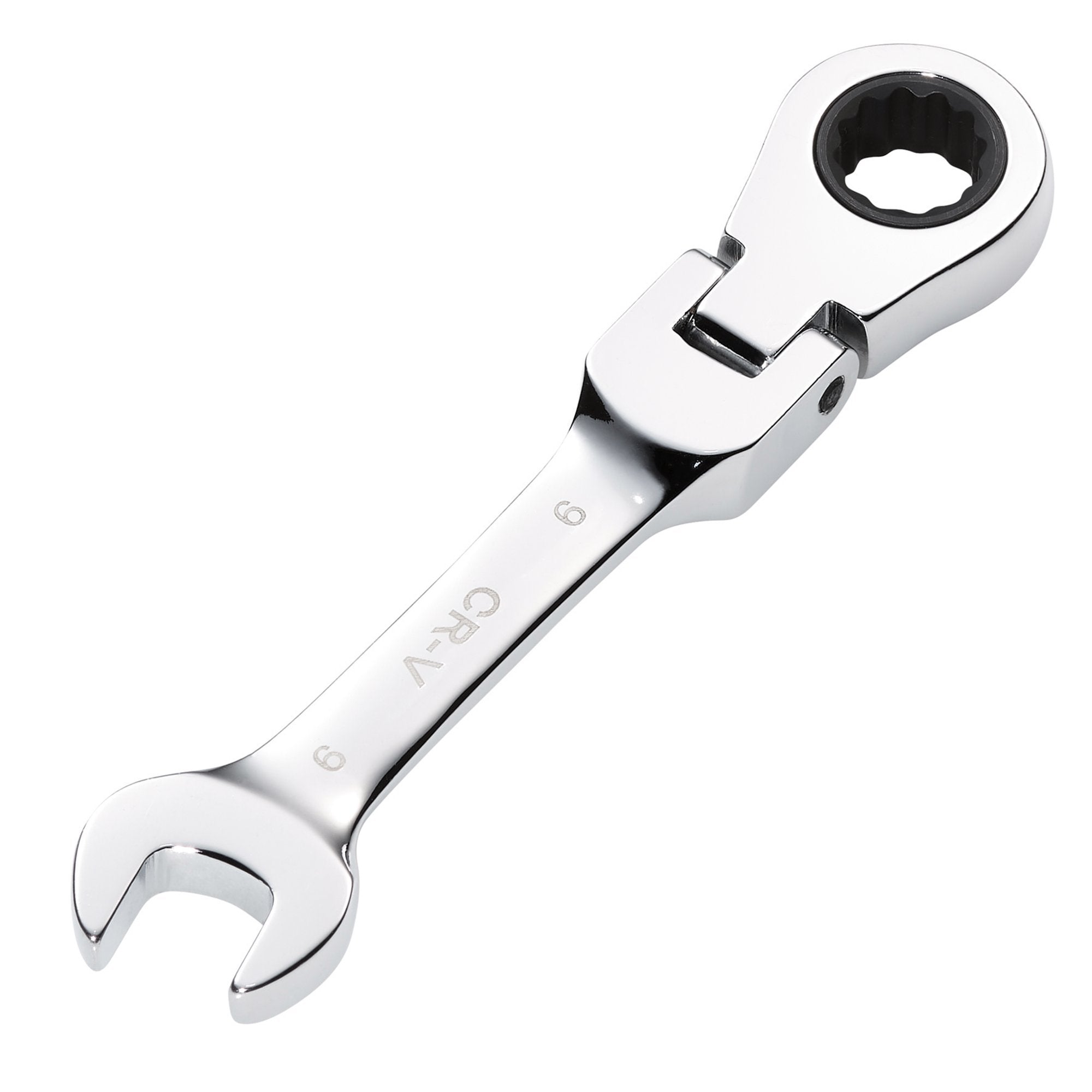 Draper-HI-TORQ®-Metric-Stubby-Flexible-Head-Ratchet-Combination-Spanner,-9mm