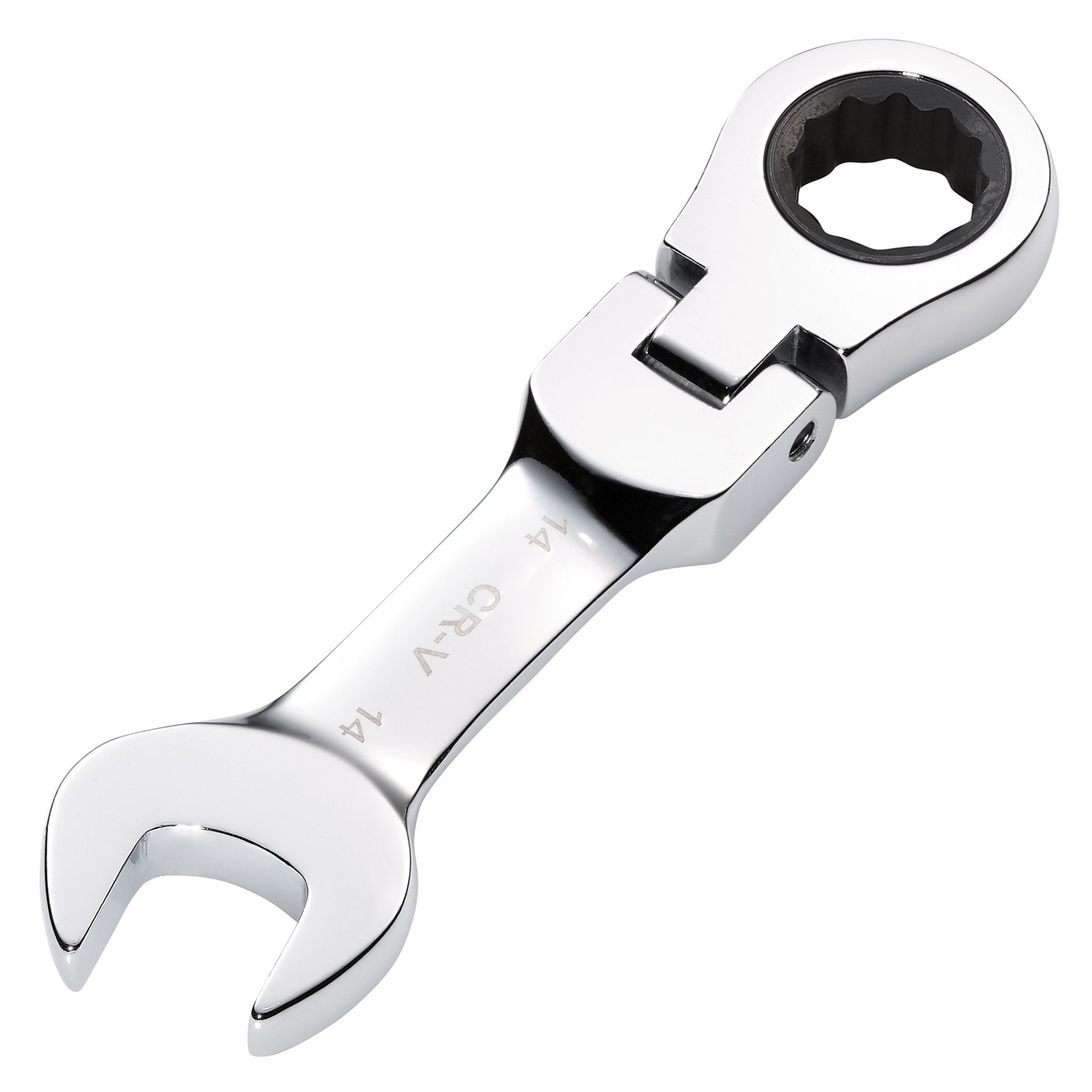Draper-HI-TORQ®-Metric-Stubby-Flexible-Head-Ratchet-Combination-Spanner,-14mm