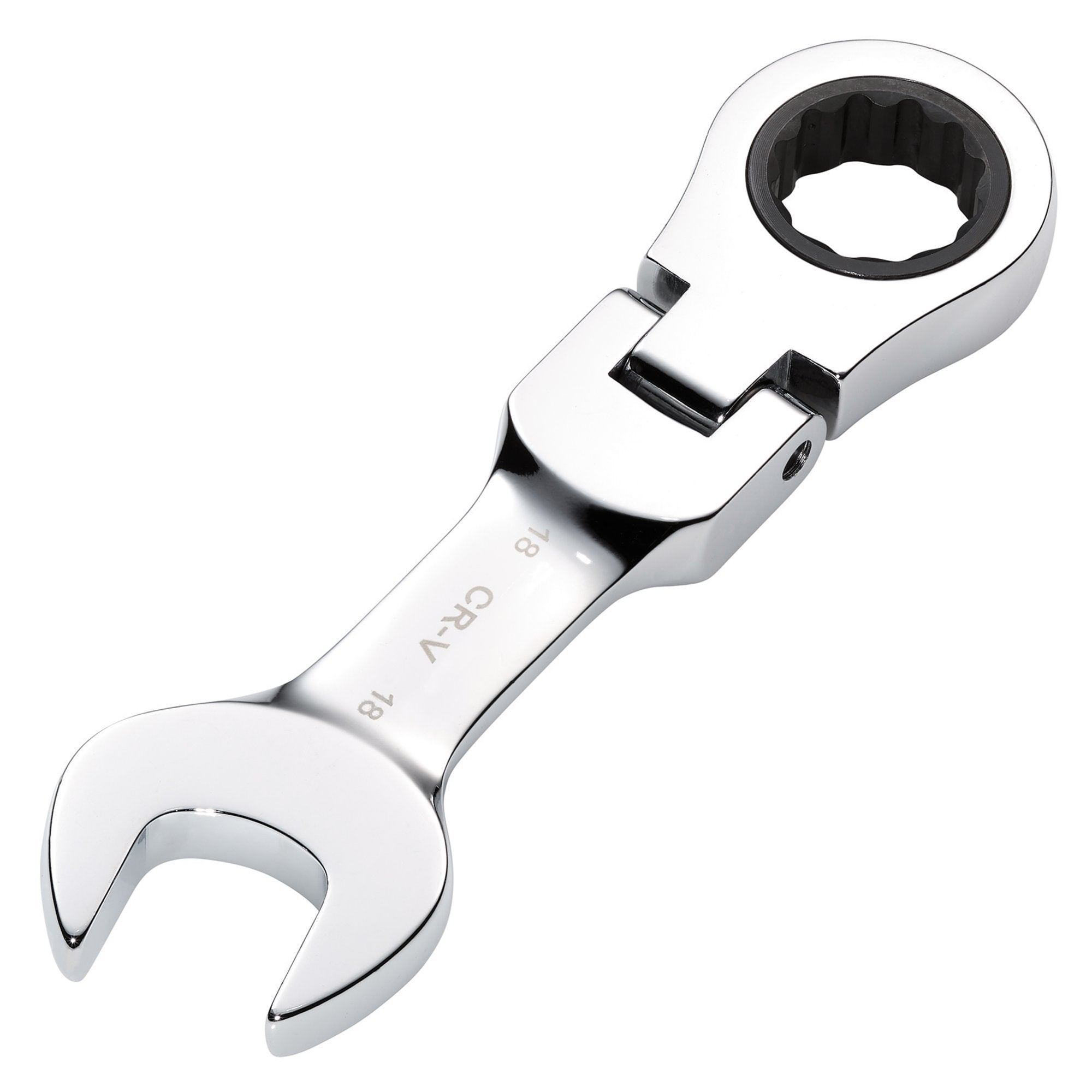 Draper-HI-TORQ®-Metric-Stubby-Flexible-Head-Ratchet-Combination-Spanner,-18mm