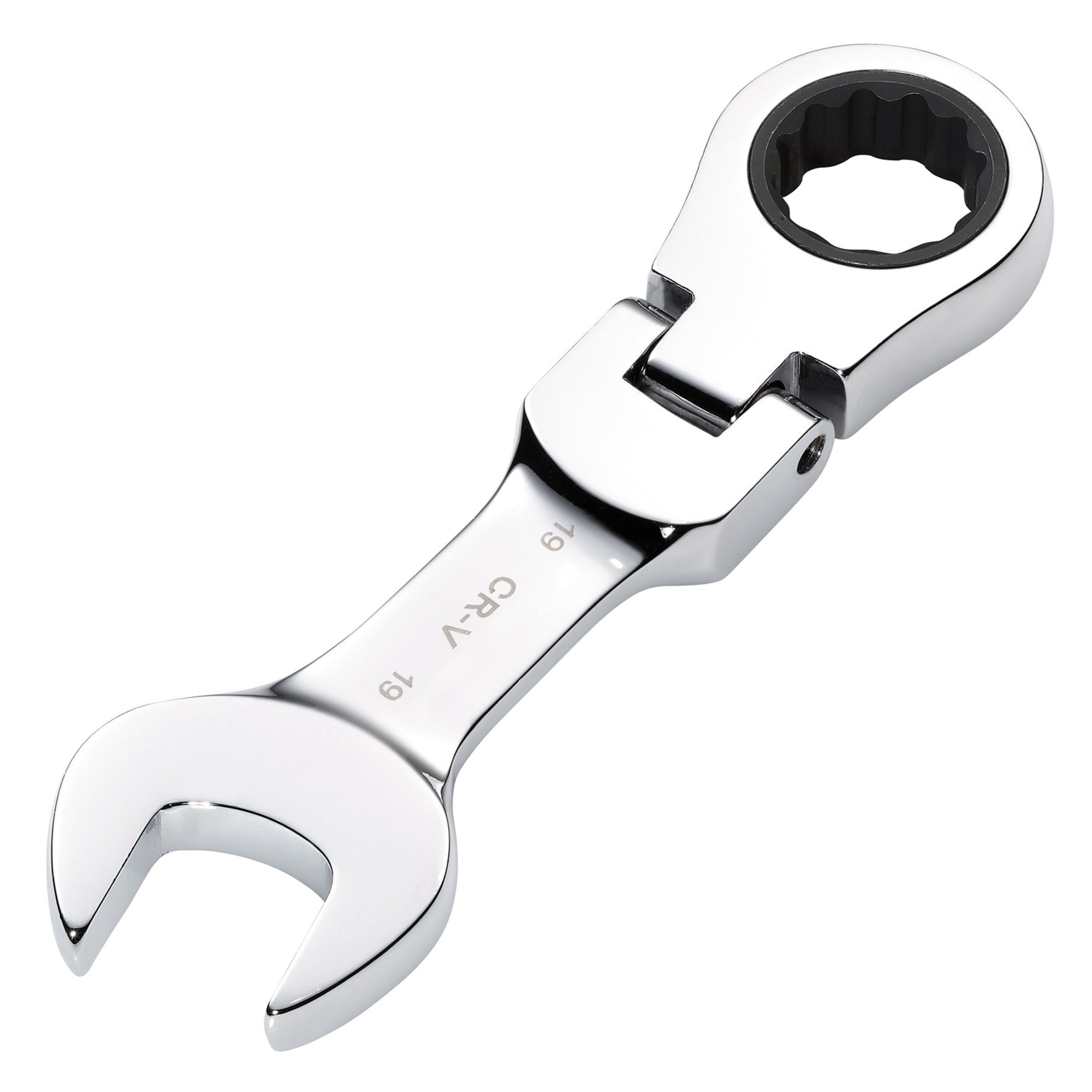 Draper-HI-TORQ®-Metric-Stubby-Flexible-Head-Ratchet-Combination-Spanner,-19mm
