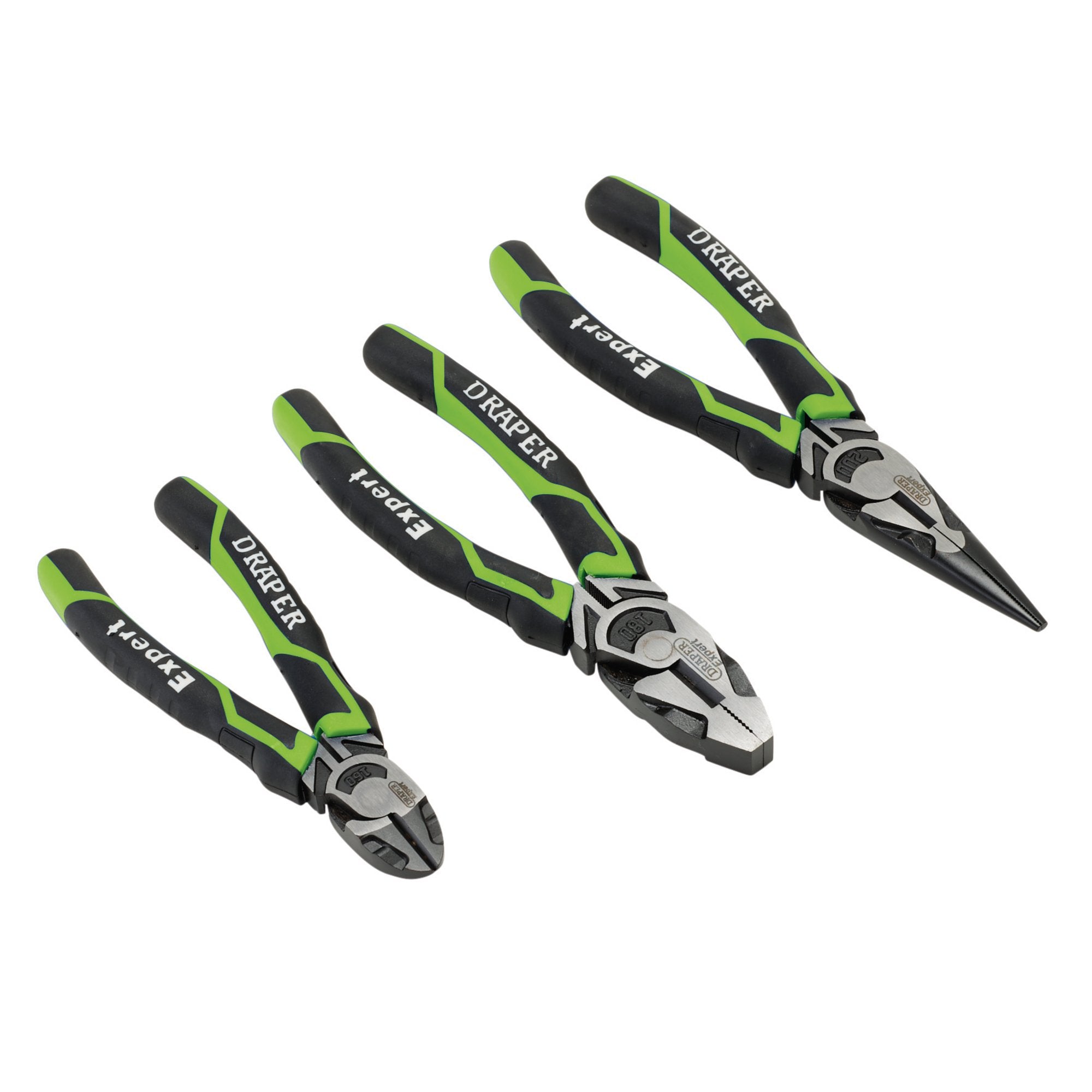 Draper-Expert-High-Leverage-Plier-Set,-Green-(3-Piece)