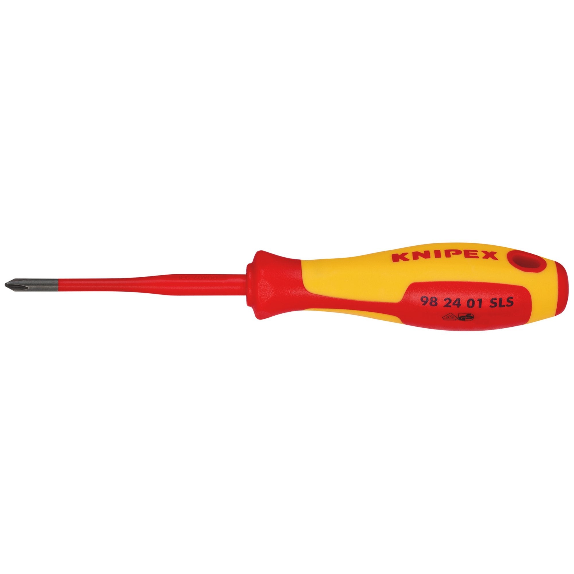 KNIPEX-98-24-01-SLS-VDE-Insulated-Plus/Minus-Screwdriver,-PH/S1-x-80mm