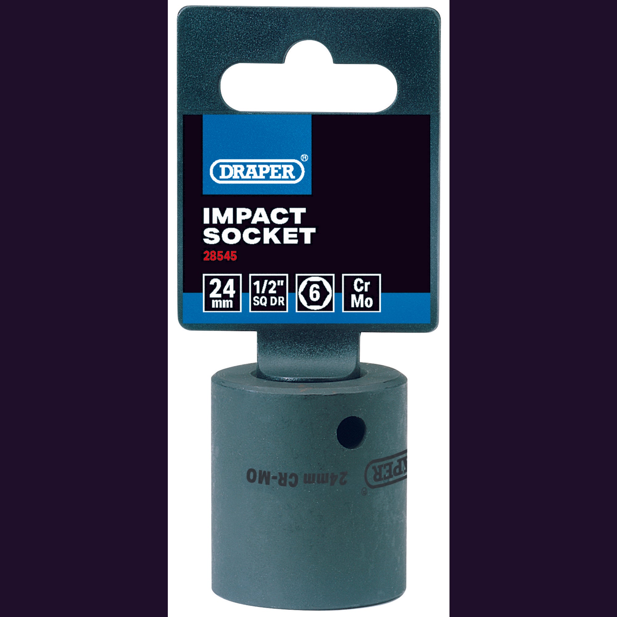 Draper-Expert-HI-TORQ®-Impact-Socket,-1/2"-Sq.-Dr.,-24mm