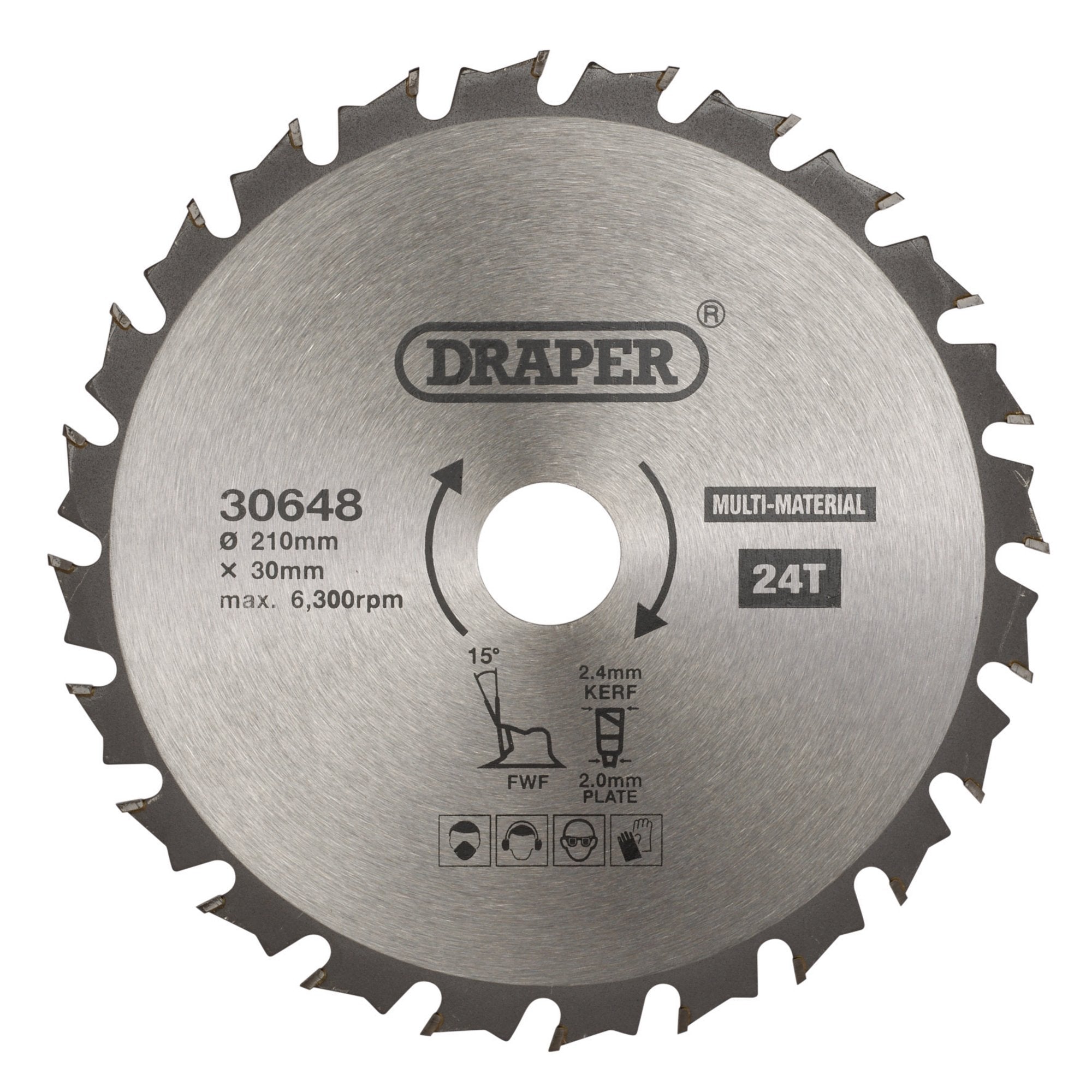 TCT-Multi-Purpose-Circular-Saw-Blade,-210-x-30mm,-24T