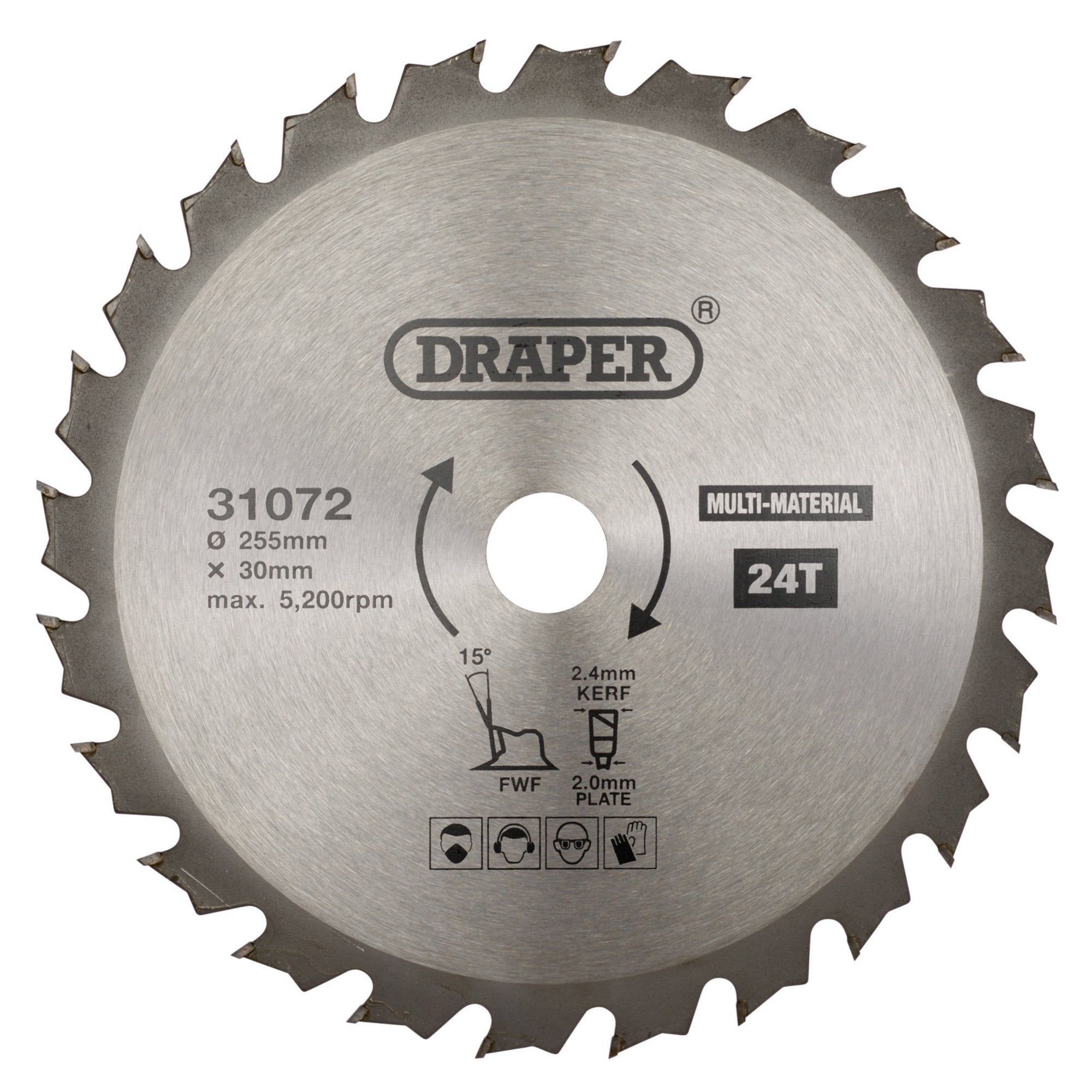 TCT-Multi-Purpose-Circular-Saw-Blade,-255-x-30mm,-24T