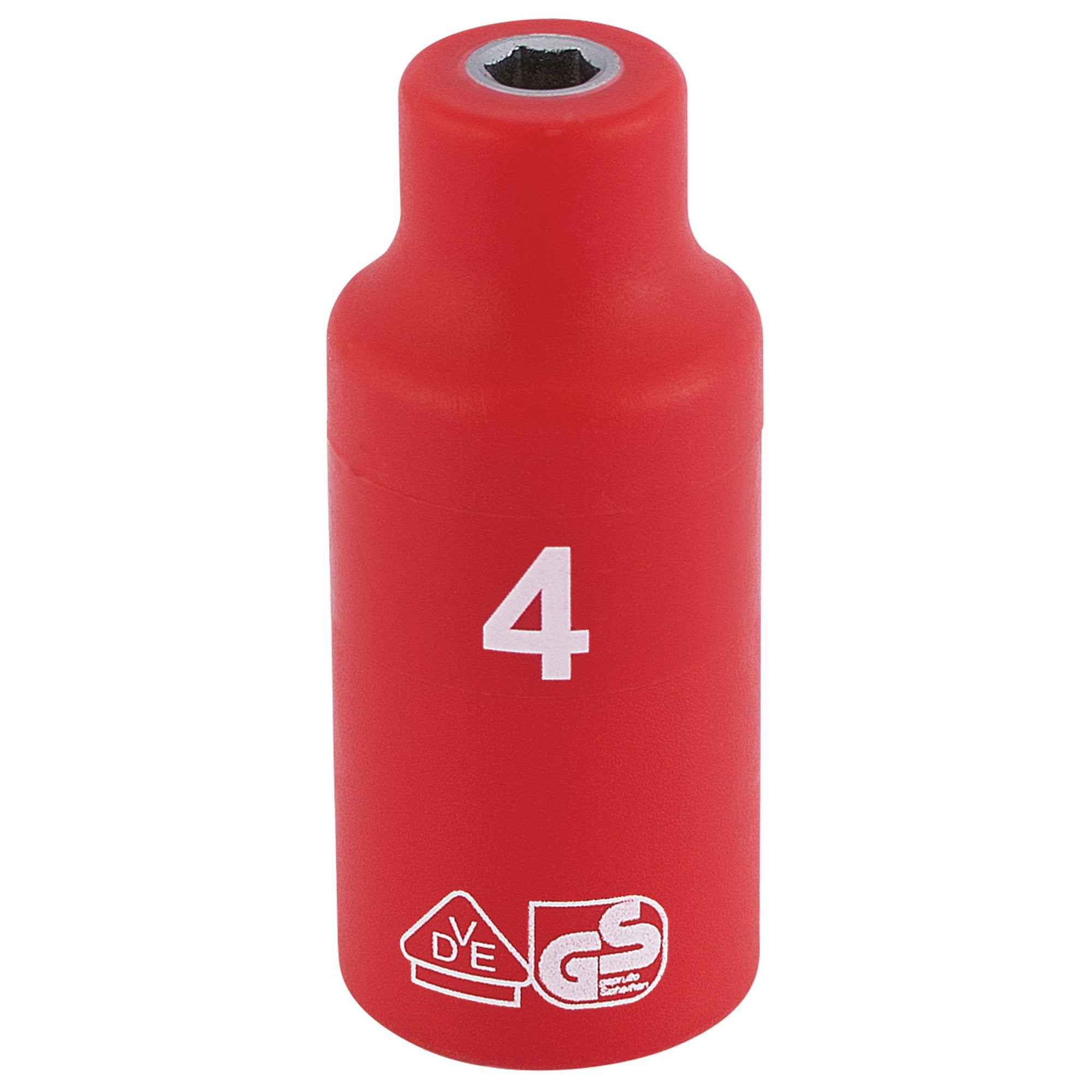 Fully-Insulated-VDE-Socket,-1/4"-Sq.-Dr.,-4mm