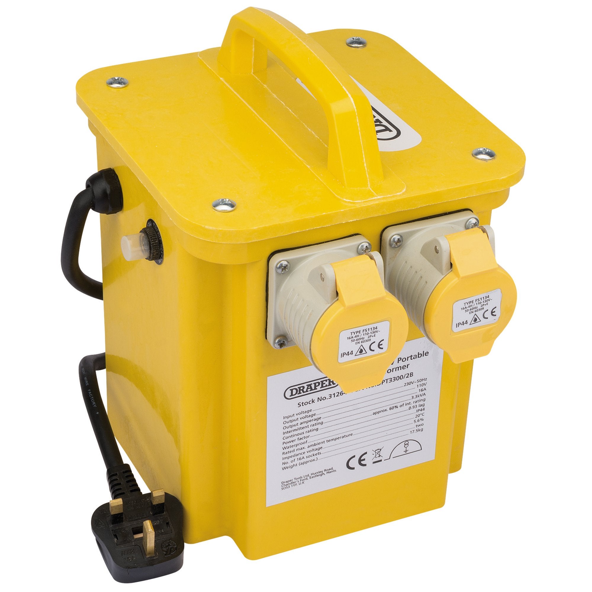 230V-to-110V-Portable-Site-Transformer,-3.3kVA