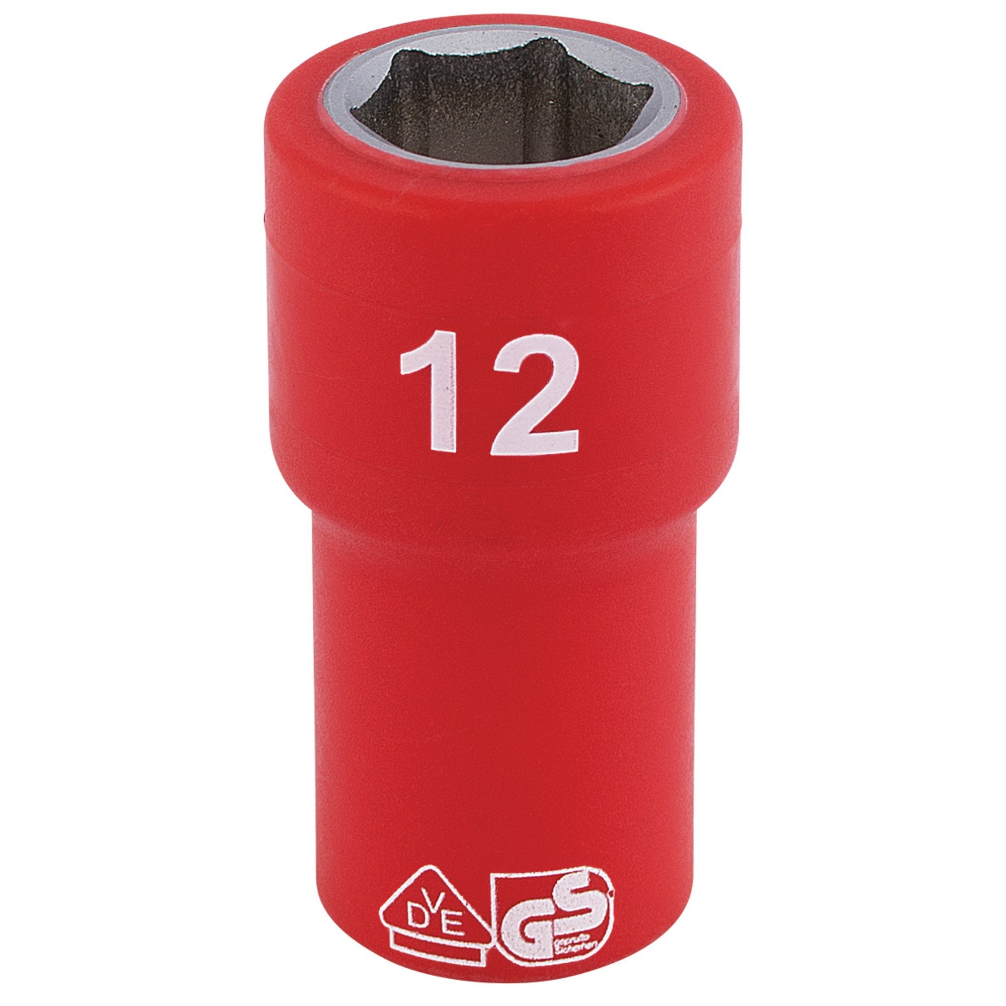 Fully-Insulated-VDE-Socket,-1/4"-Sq.-Dr.,-12mm
