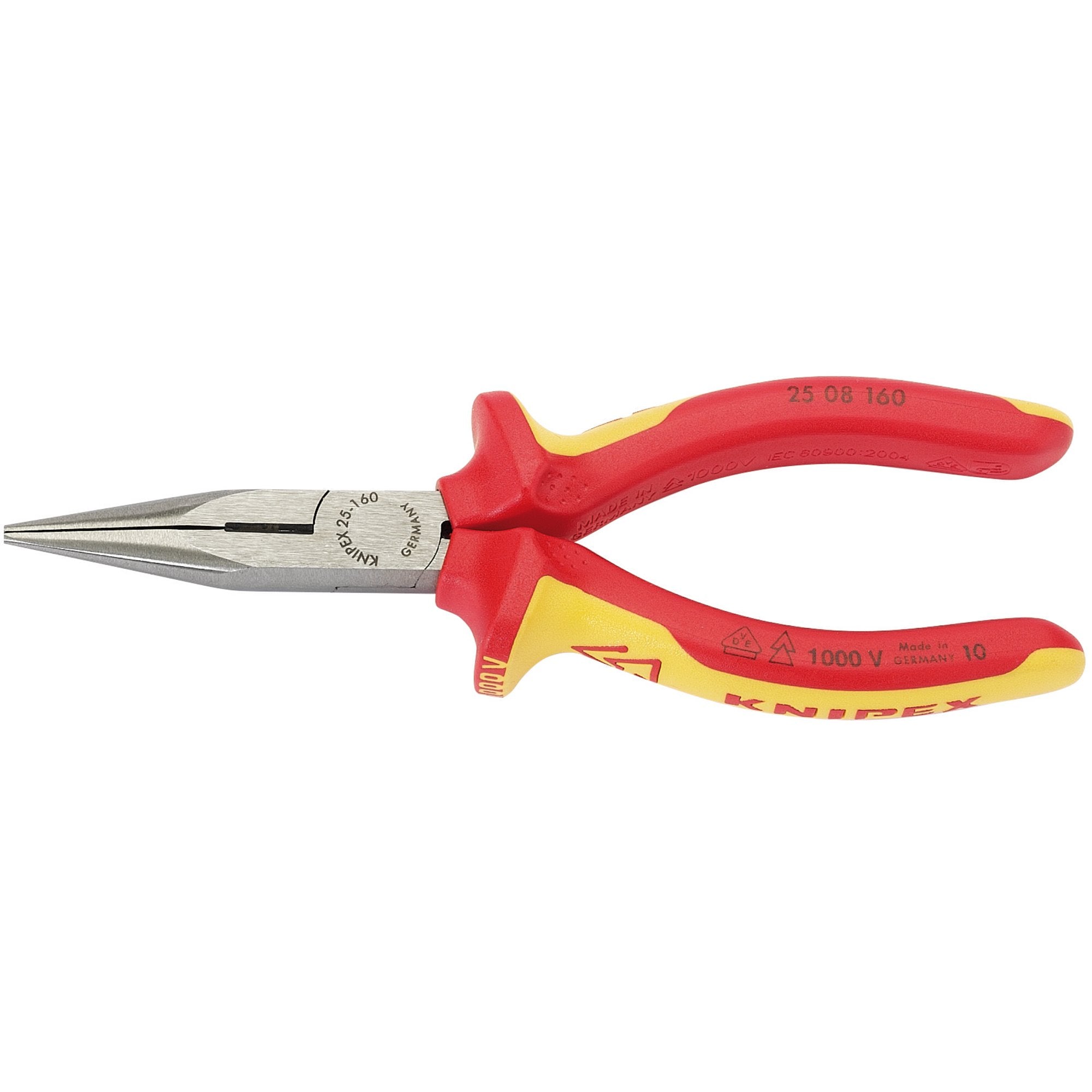 KNIPEX-25-08-160UKSBE-VDE-Fully-Insulated-Long-Nose-Pliers,-160mm