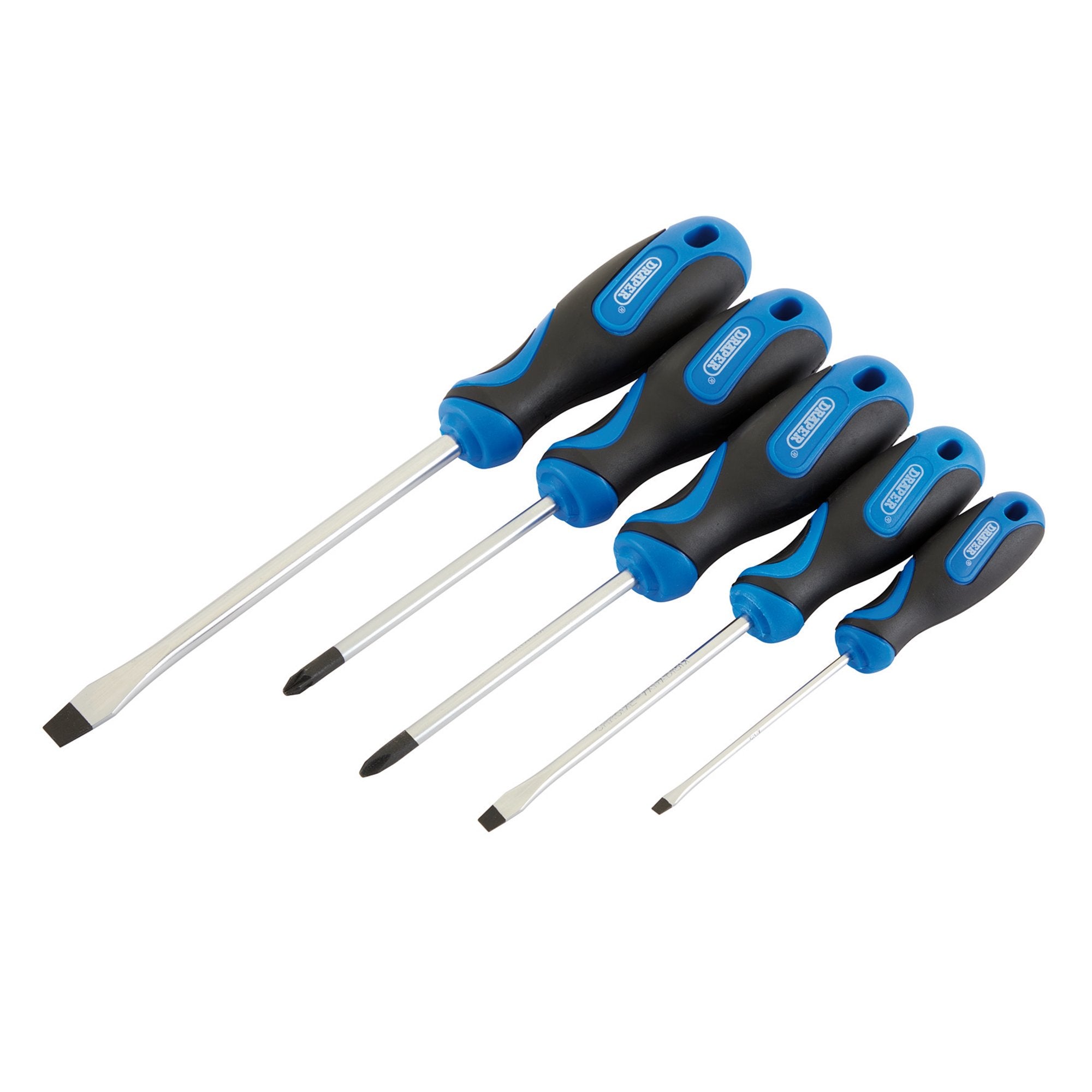 Soft-Grip-Screwdriver-Set,-3-x-Plain-Slot,-1-x-Cross-Slot,-1-x-PZ-TYPE-(5-Piece)