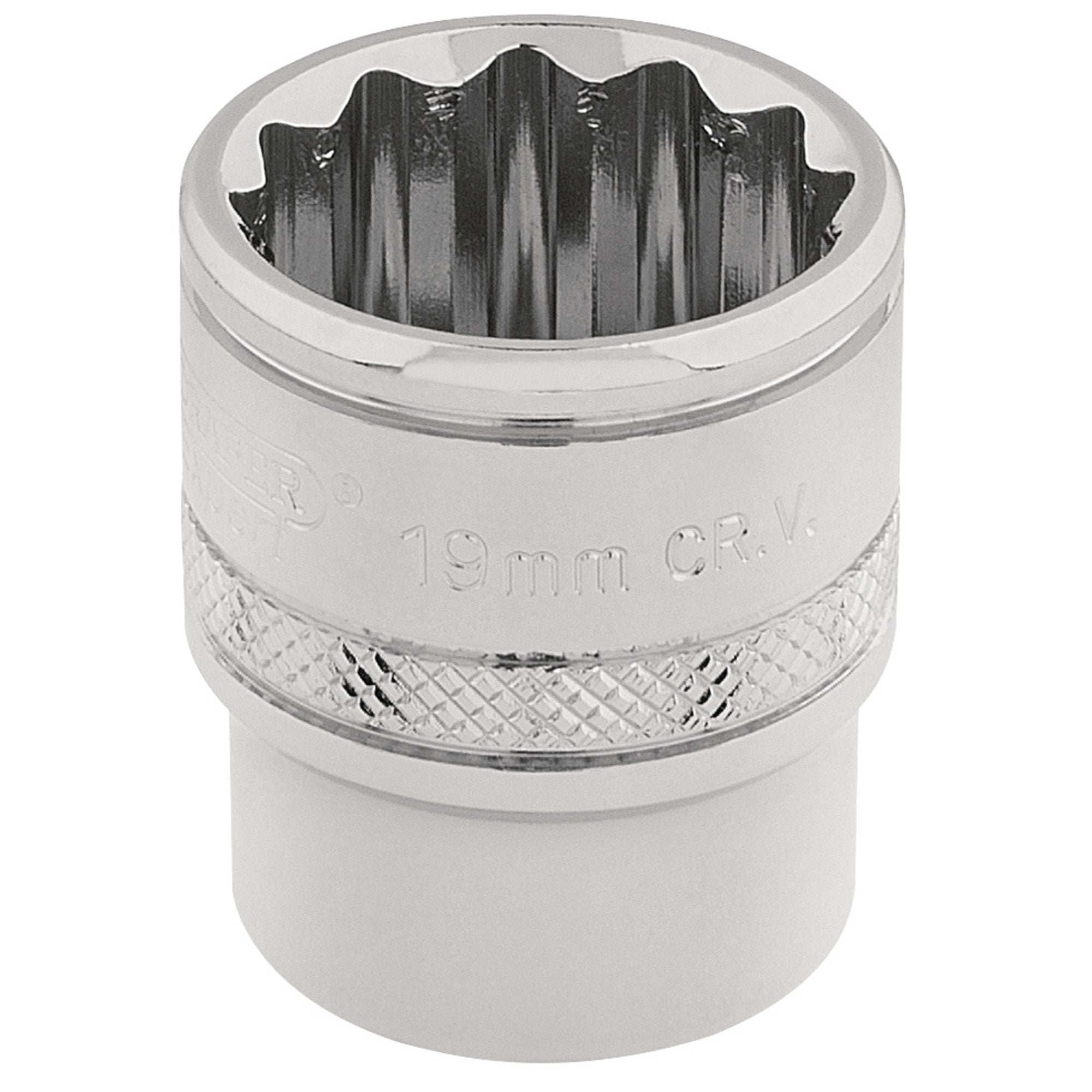 Draper-HI-TORQ®-12-Point-Socket,-3/8"-Sq.-Dr.,-19mm