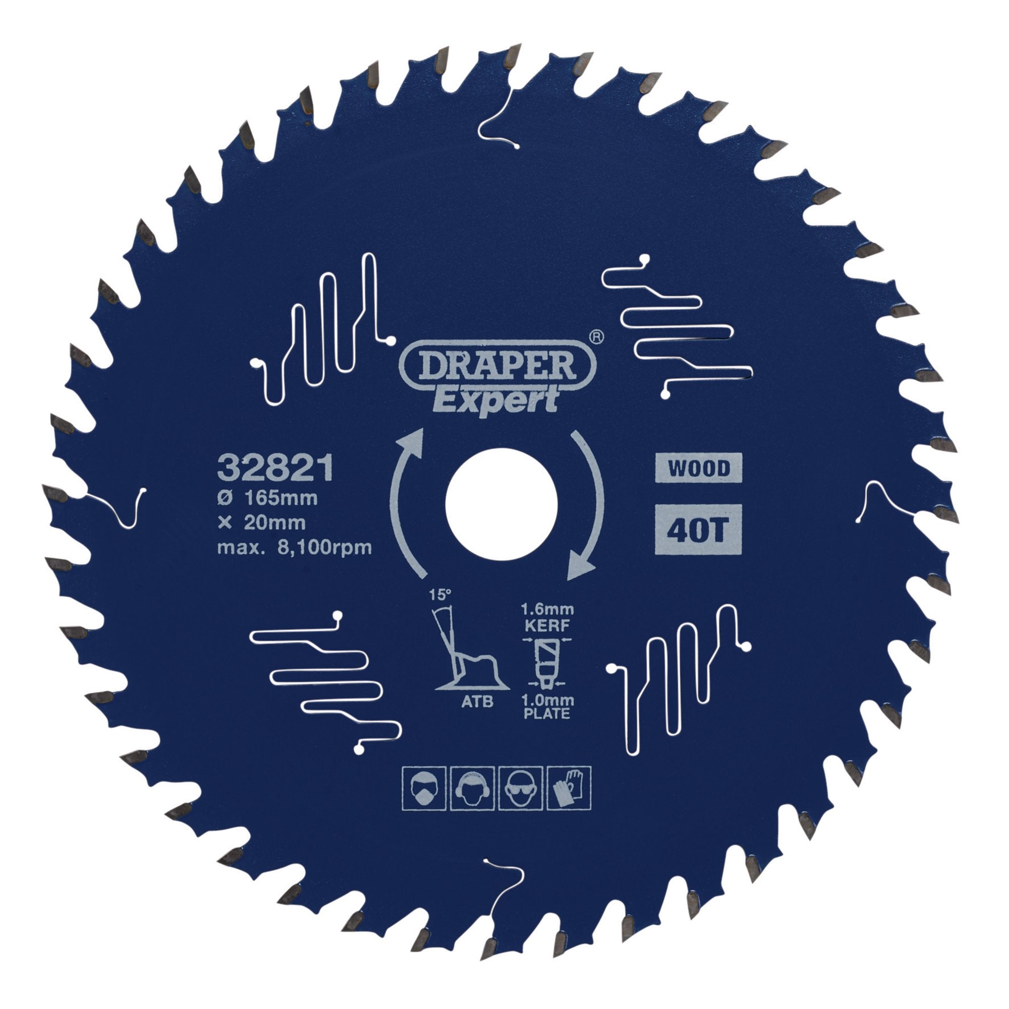 Draper-Expert-TCT-Circular-Saw-Blade-for-Wood-with-PTFE-Coating,-165-x-20mm,-40T