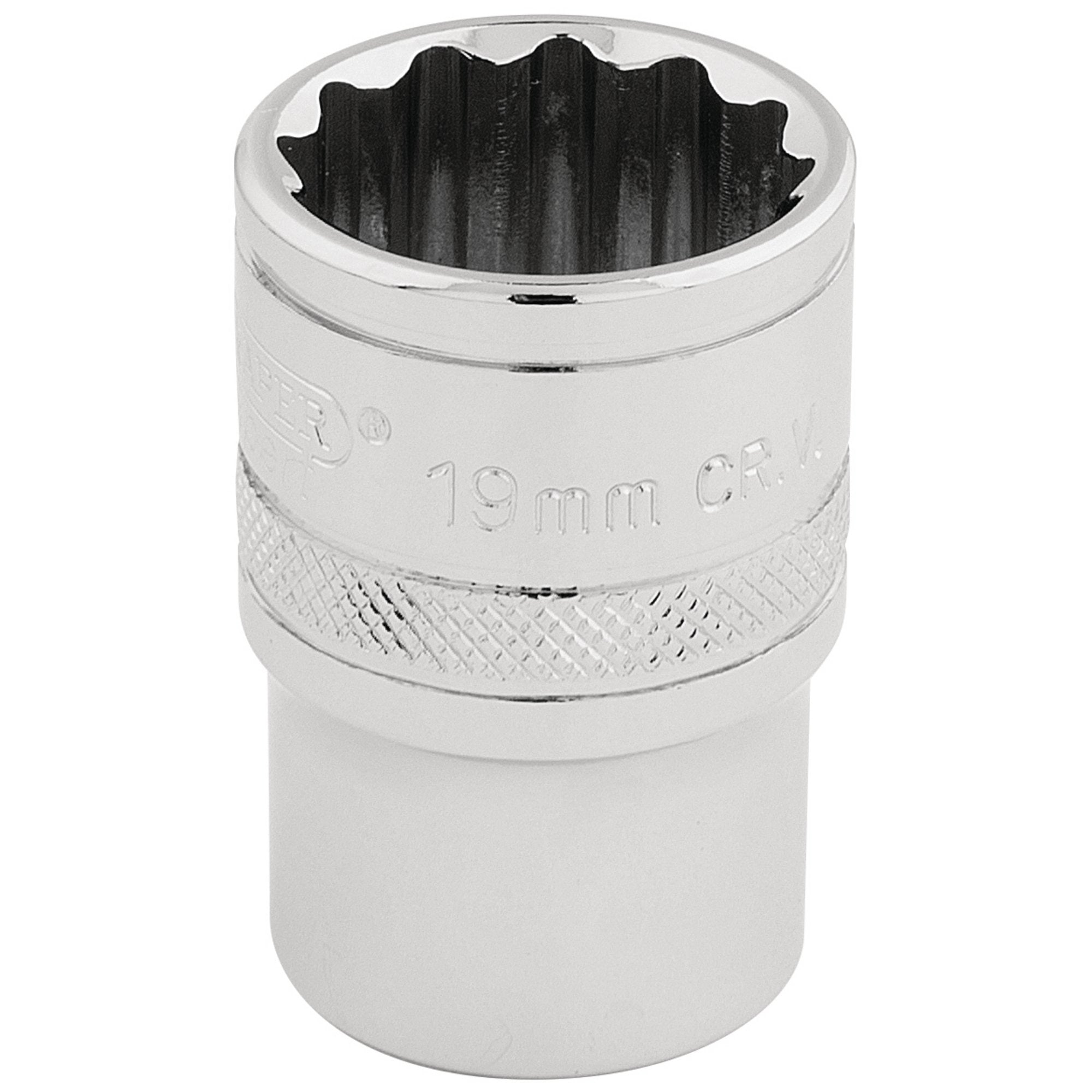 Draper-HI-TORQ®-12-Point-Socket,-1/2"-Sq.-Dr.,-19mm