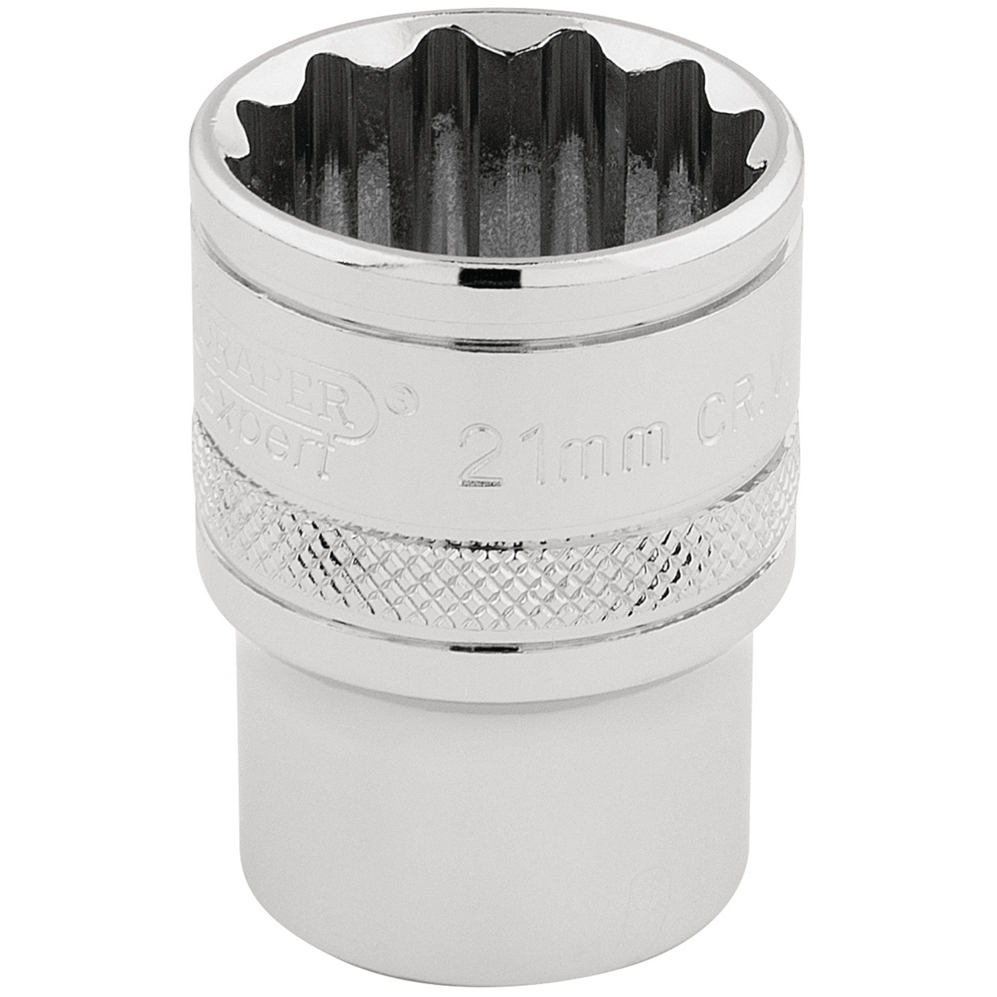 Draper-HI-TORQ®-12-Point-Socket,-1/2"-Sq.-Dr.,-21mm