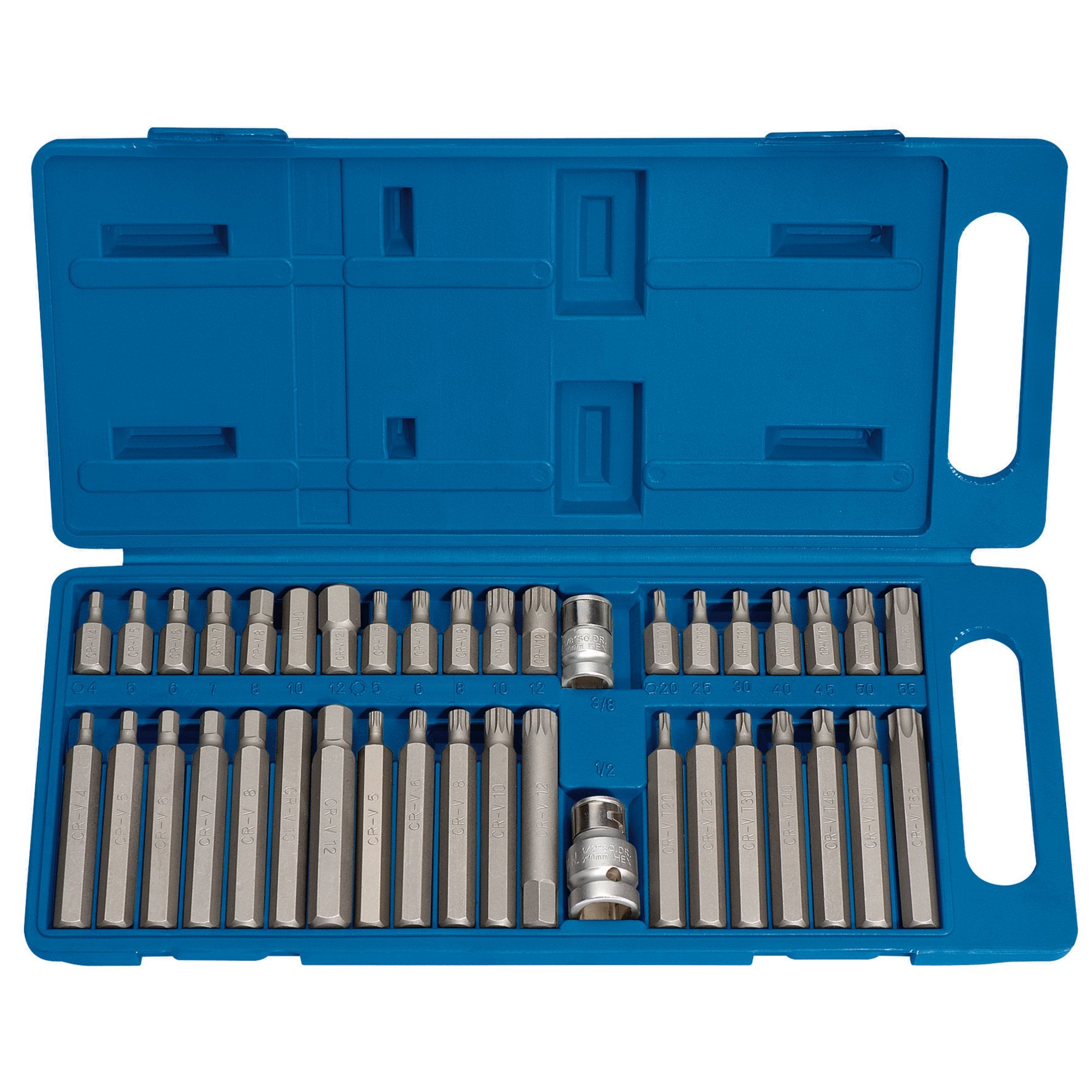 Draper-TX-STAR®-Hex.-&-Spline-Mechanics-Bit-Set,-3/8,-1/2"-Sq.-Dr.-(40-Piece)