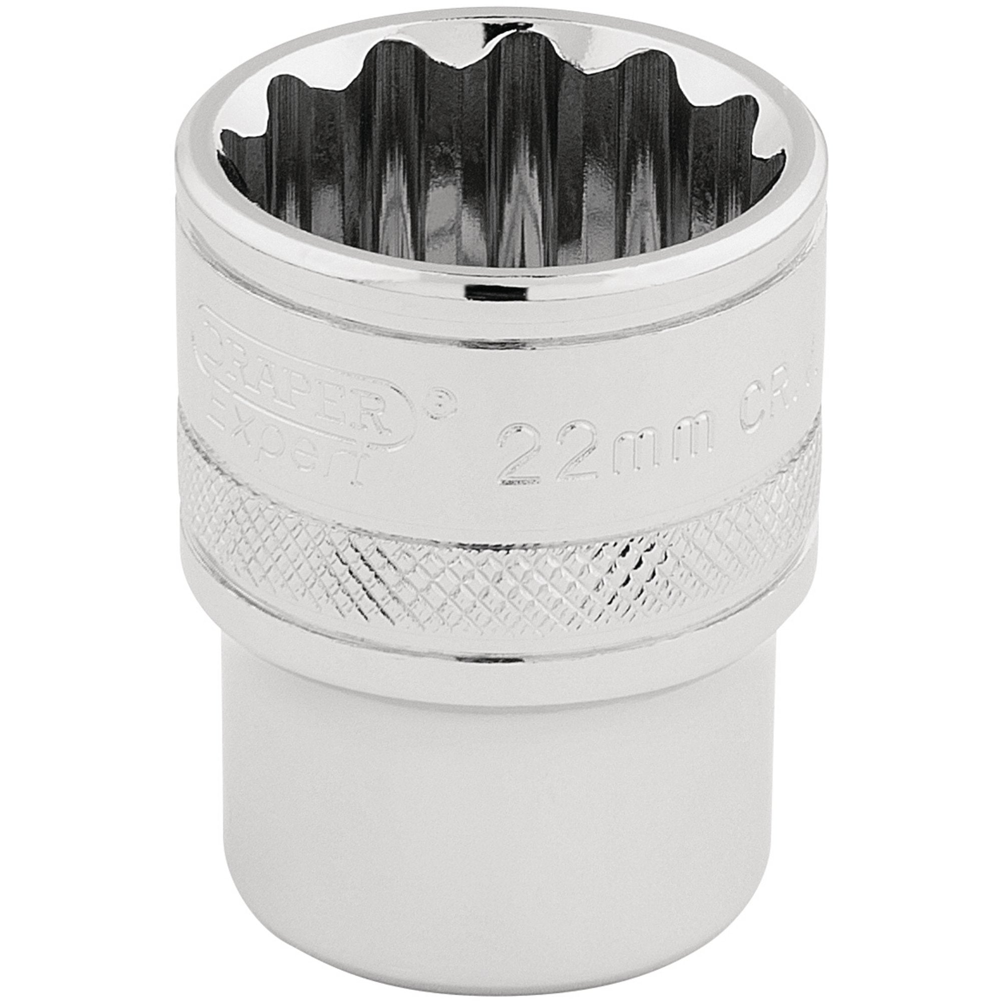 Draper-HI-TORQ®-12-Point-Socket,-1/2"-Sq.-Dr.,-22mm