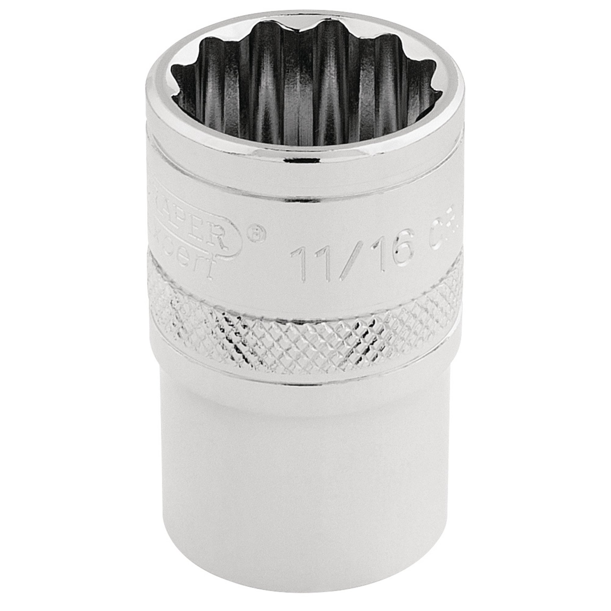 Draper-HI-TORQ®-12-Point-Socket,-1/2"-Sq.-Dr.,-11/16"