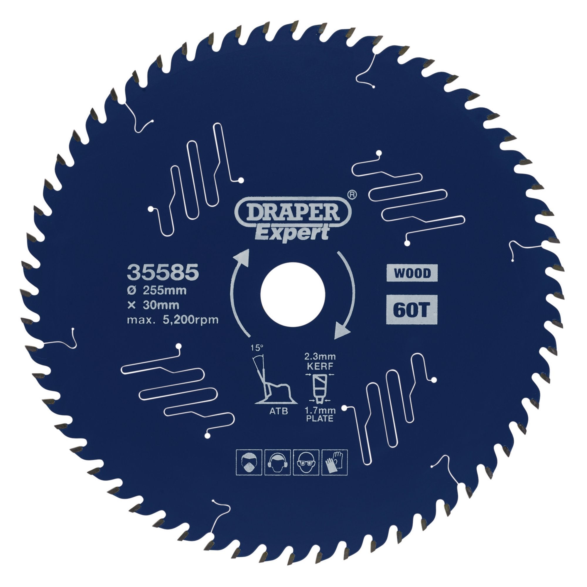 Draper-Expert-TCT-Circular-Saw-Blade-for-Wood-with-PTFE-Coating,-255-x-30mm,-60T