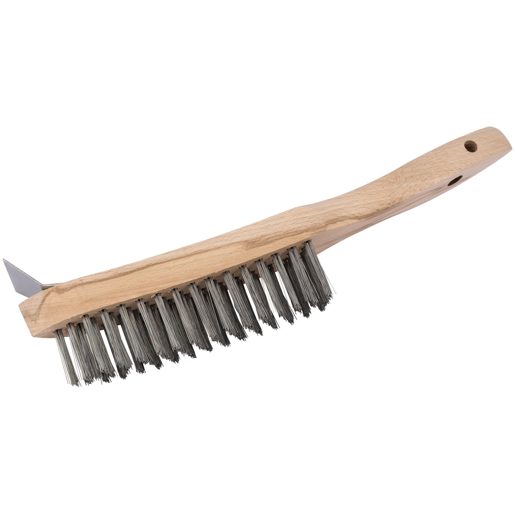 Heavy-Duty-4-Row-Wire-Scratch-Brush-with-Scraper,-310mm