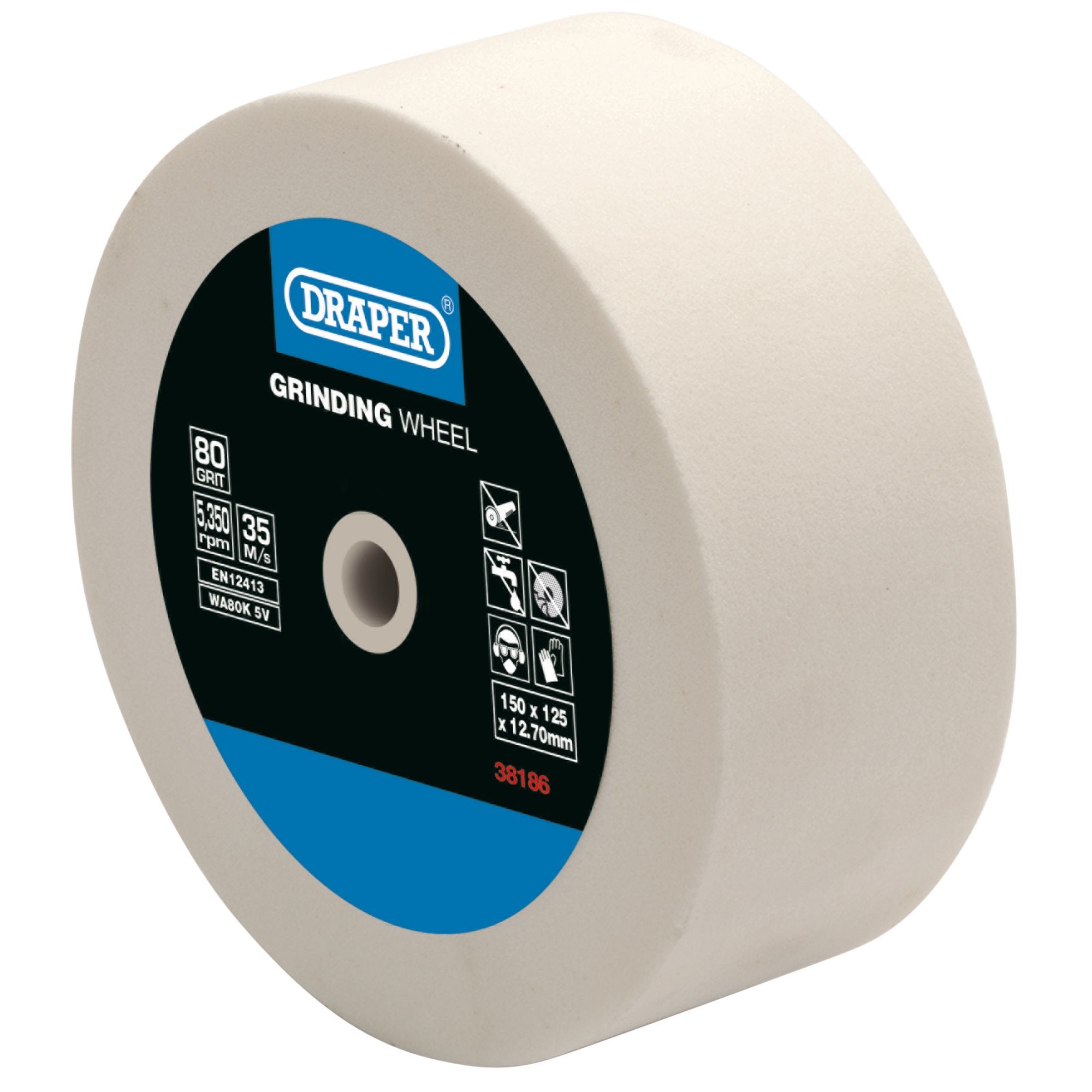 Aluminium-Oxide-Bench-Grinding-Wheel,-125-x-50mm,-80-Grit,-White