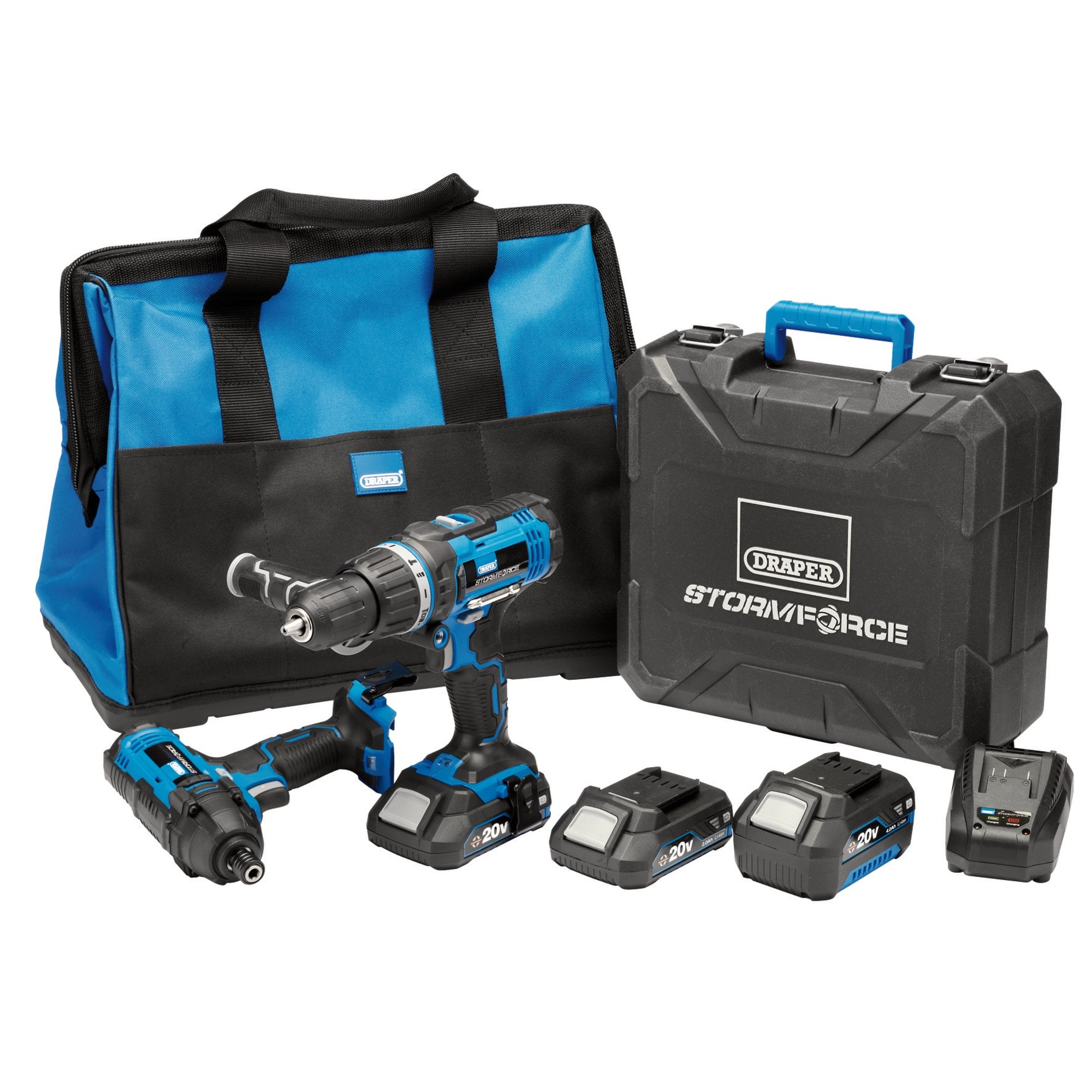 Draper-Storm-Force®-20V-Cordless-Impact-Kit-(7-Piece)