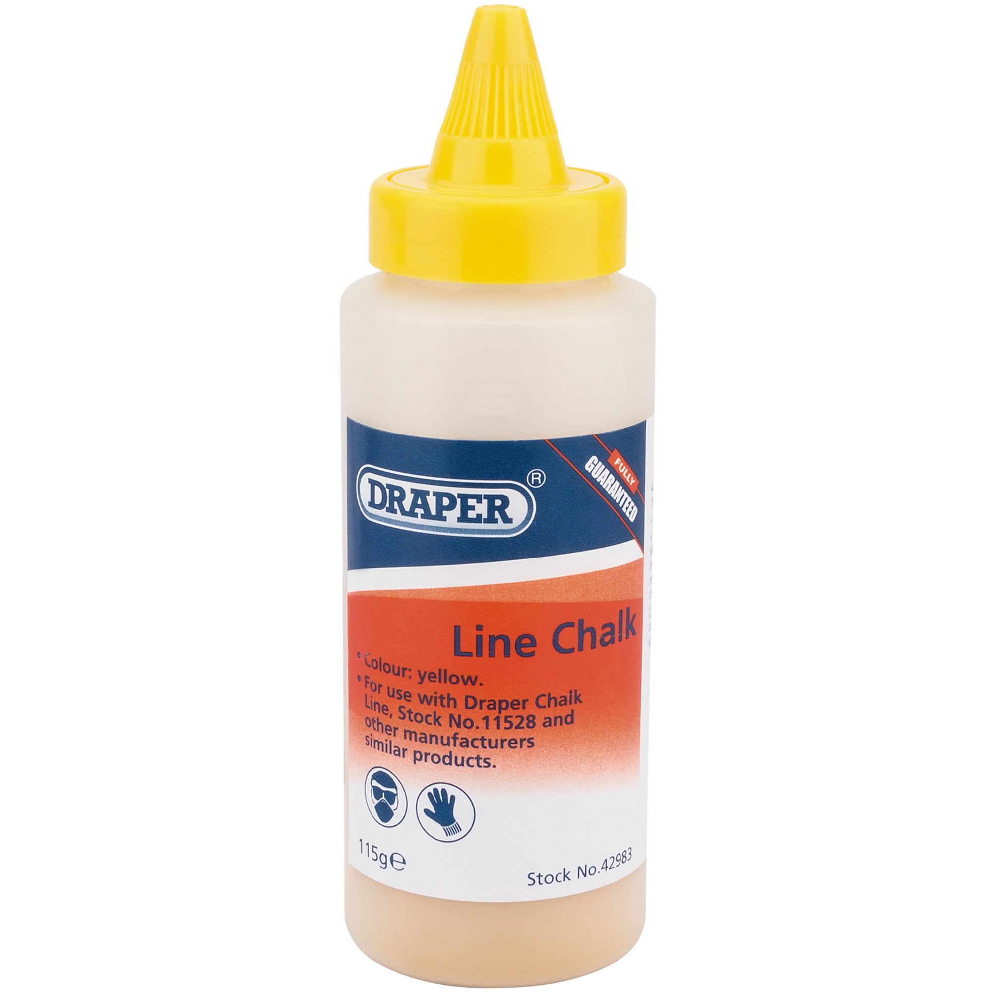 Plastic-Bottle-of-Yellow-Chalk-for-Chalk-Line,-115g