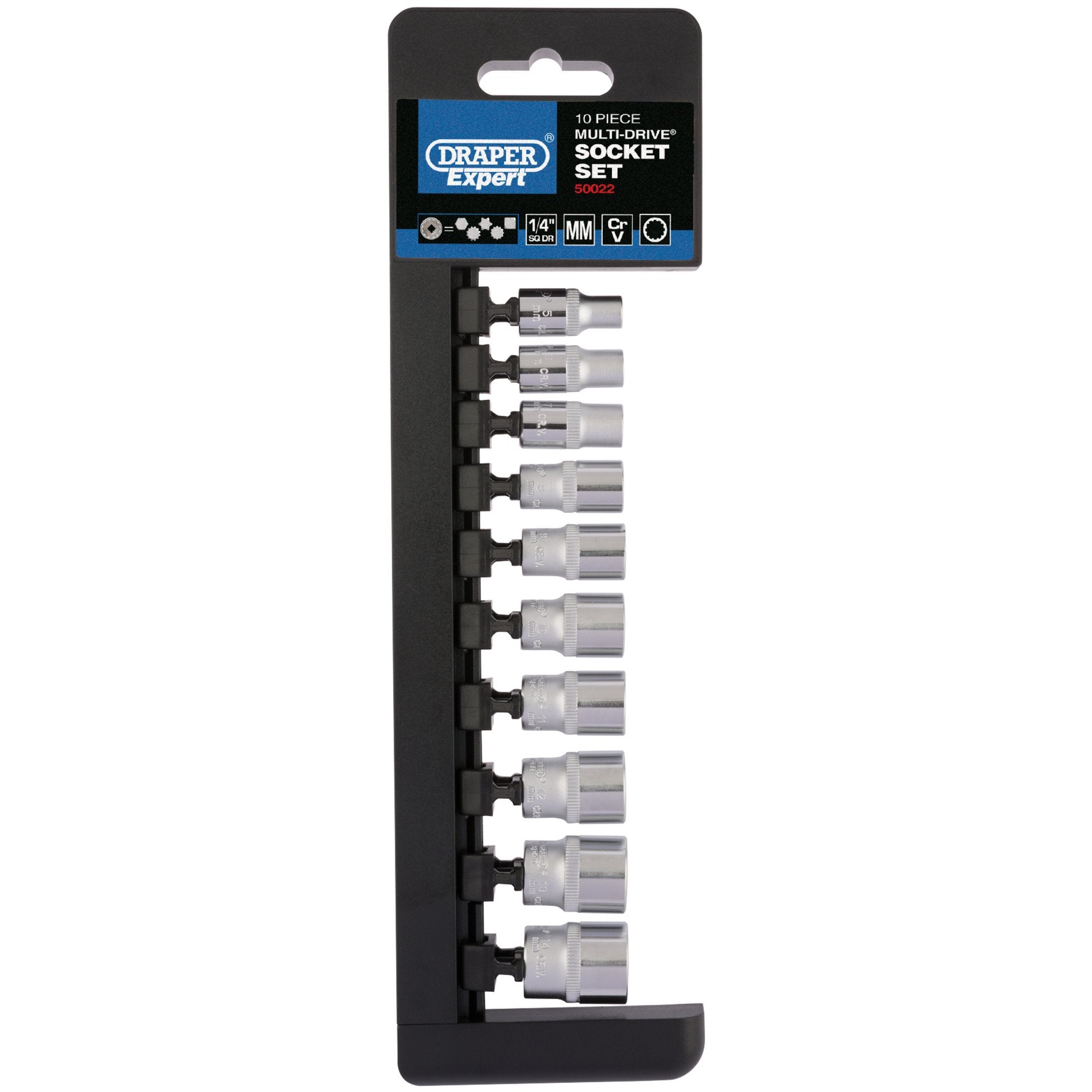 Multi-Drive®-Metric-Socket-Set,-1/4"-Sq.-Dr.-(10-Piece)