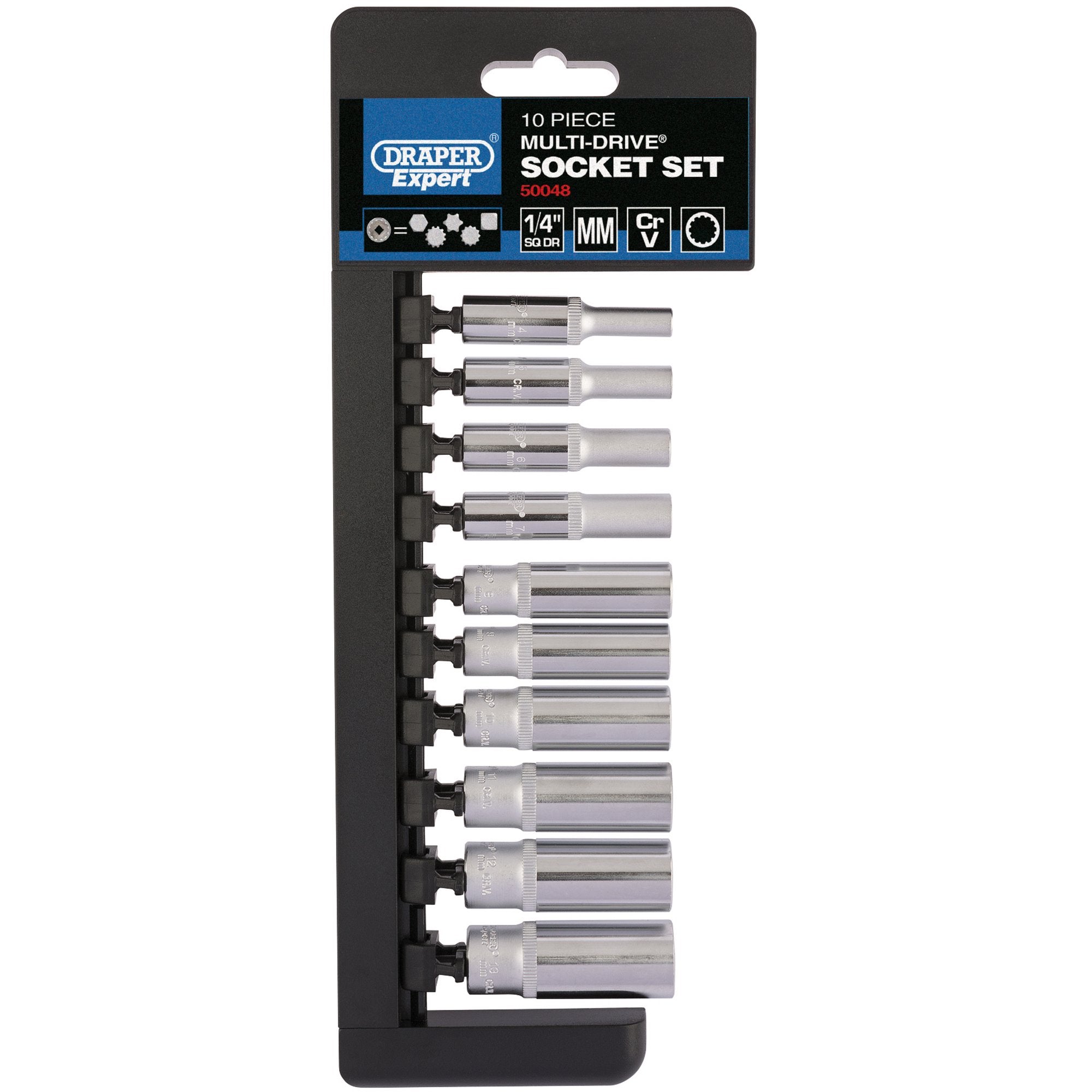 Multi-Drive®-Metric-Deep-Socket-Set,-1/4"-Sq.-Dr.-(10-Piece)