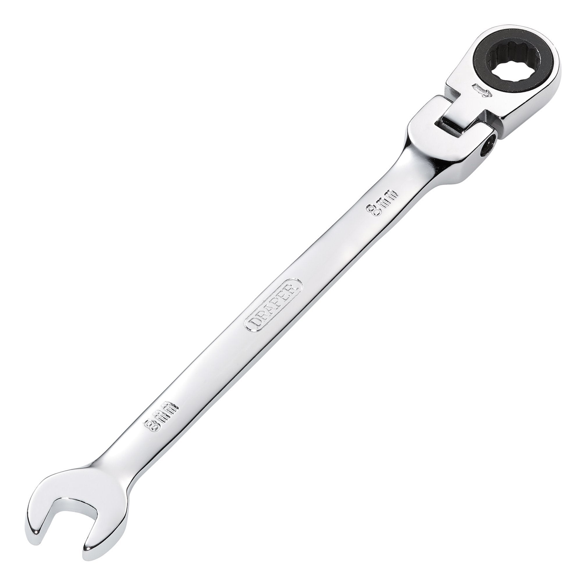 Draper-HI-TORQ®-Metric-Flexible-Head-Ratcheting-Combination-Spanner,-8mm