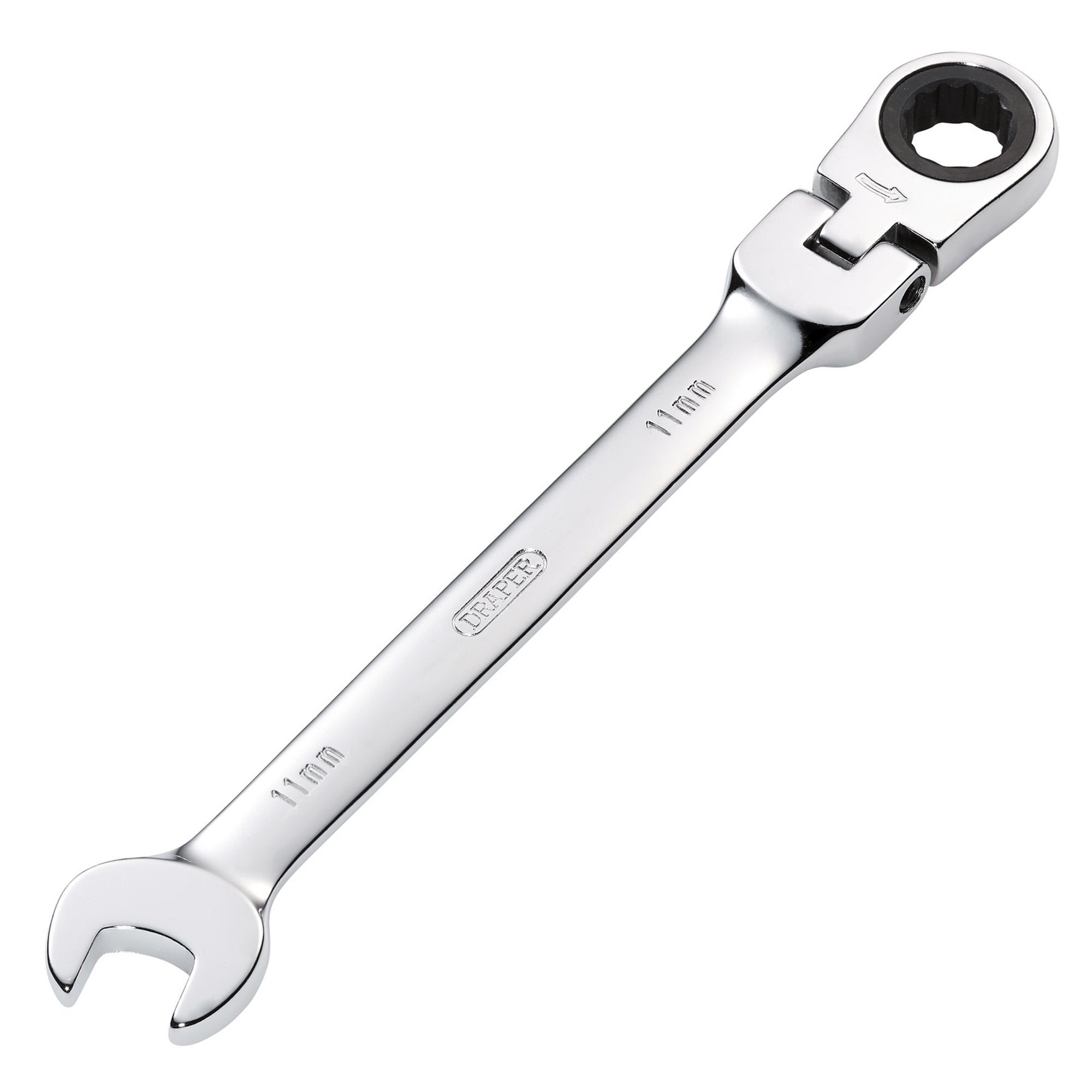 Draper-HI-TORQ®-Metric-Flexible-Head-Ratcheting-Combination-Spanner,-11mm